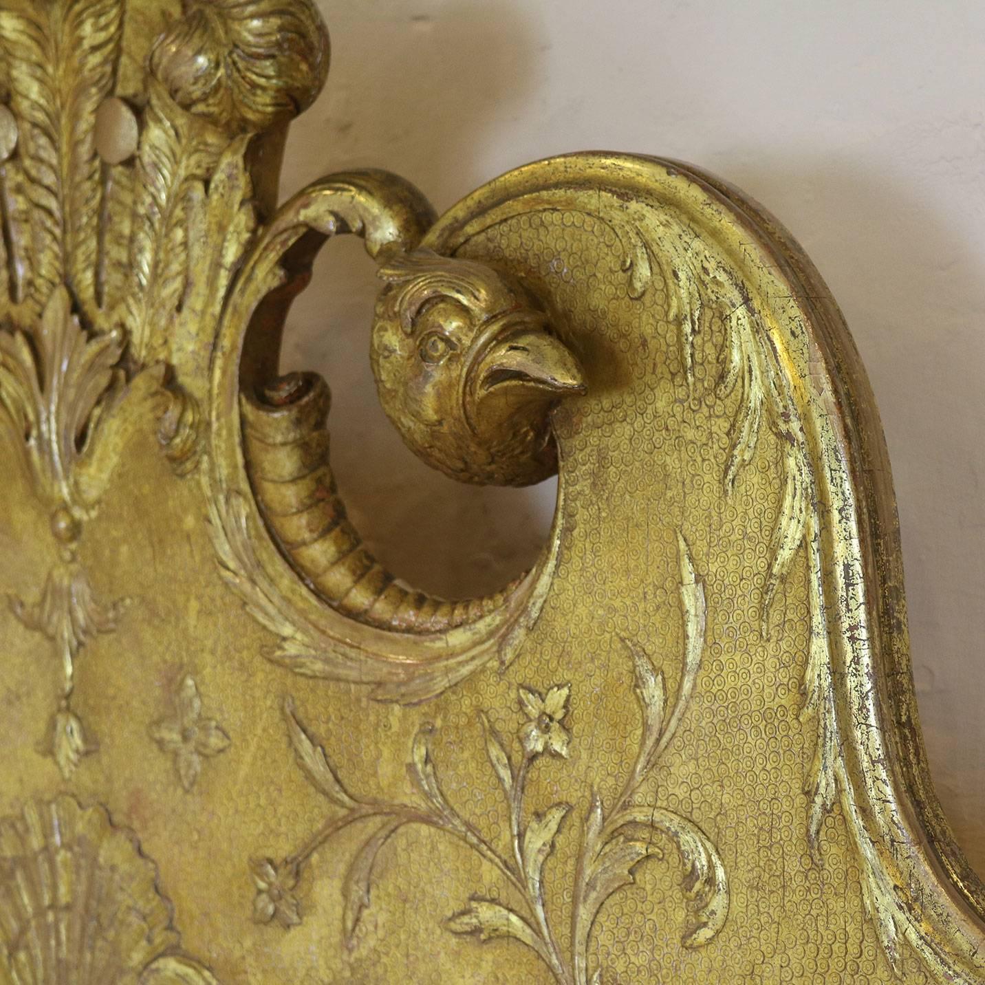 Rococo Gilded Gesso Bed with Mermaids and Eagles WK75 In Good Condition In Wrexham, GB