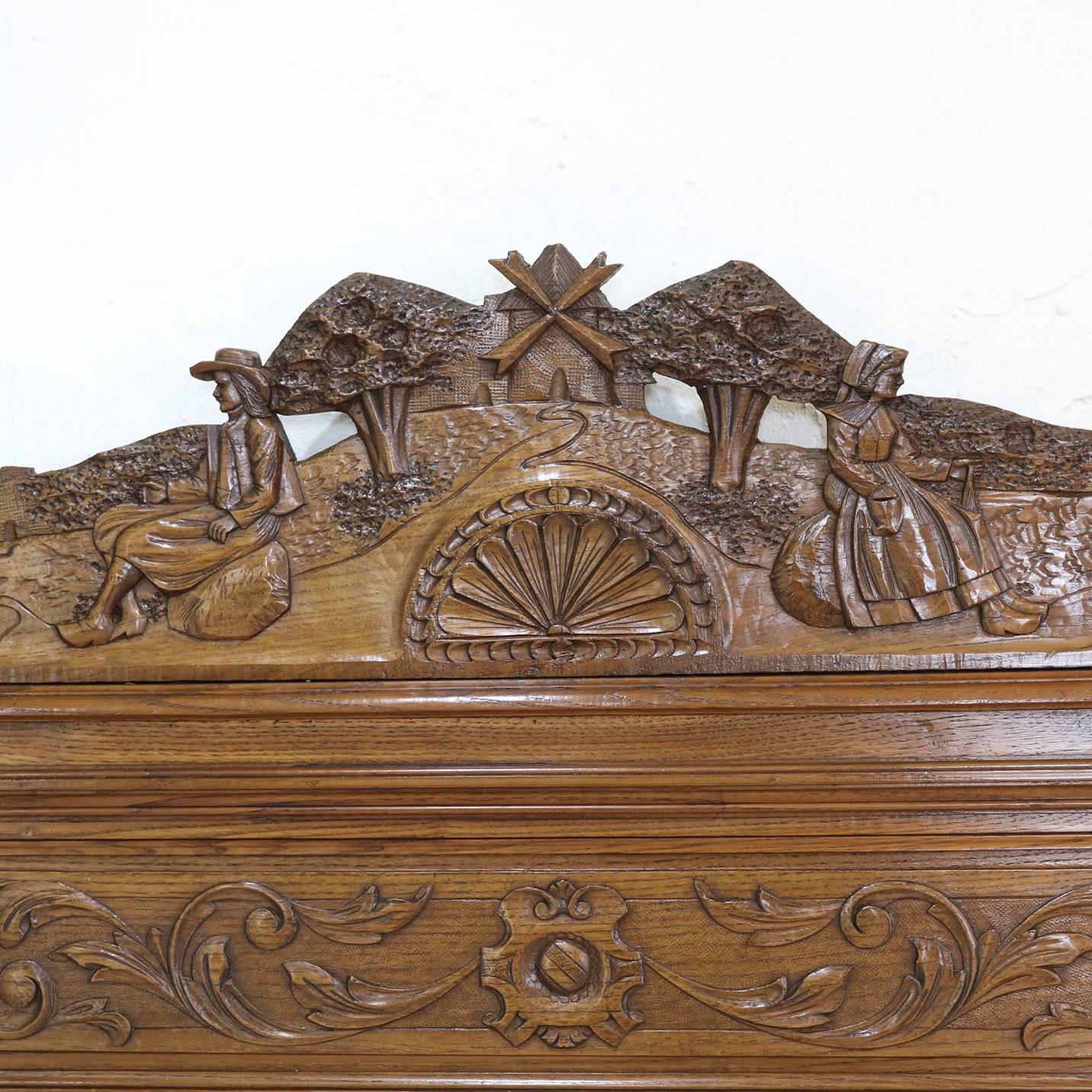 Carved Oak Breton Bed WK76 2