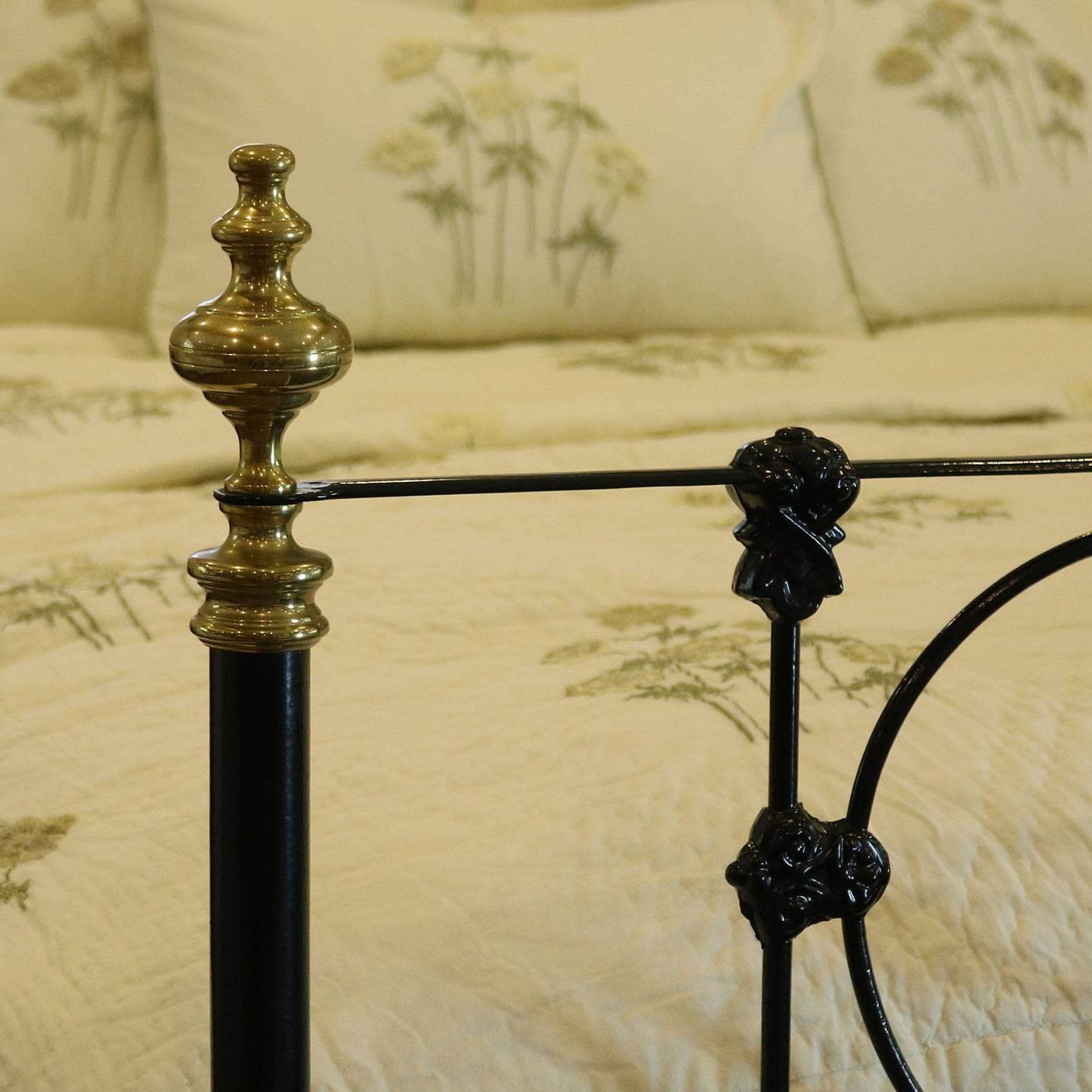 Brass Cast Iron Bed in Black MK105