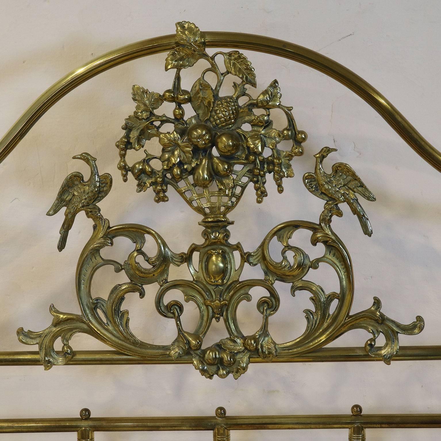 High Victorian Ornate Brass Bed MK109