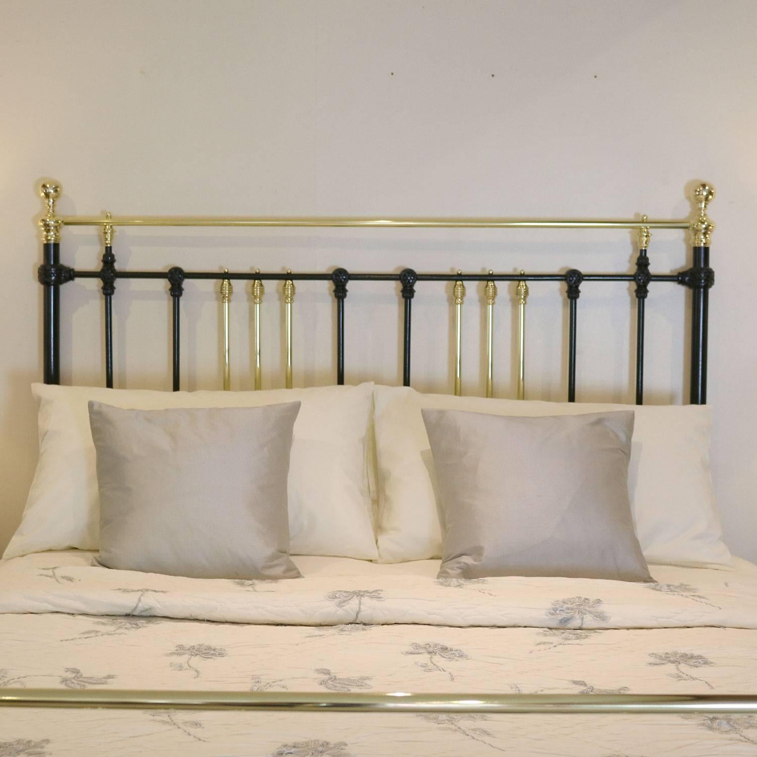 Brass and Iron Bed in Black MK115 5
