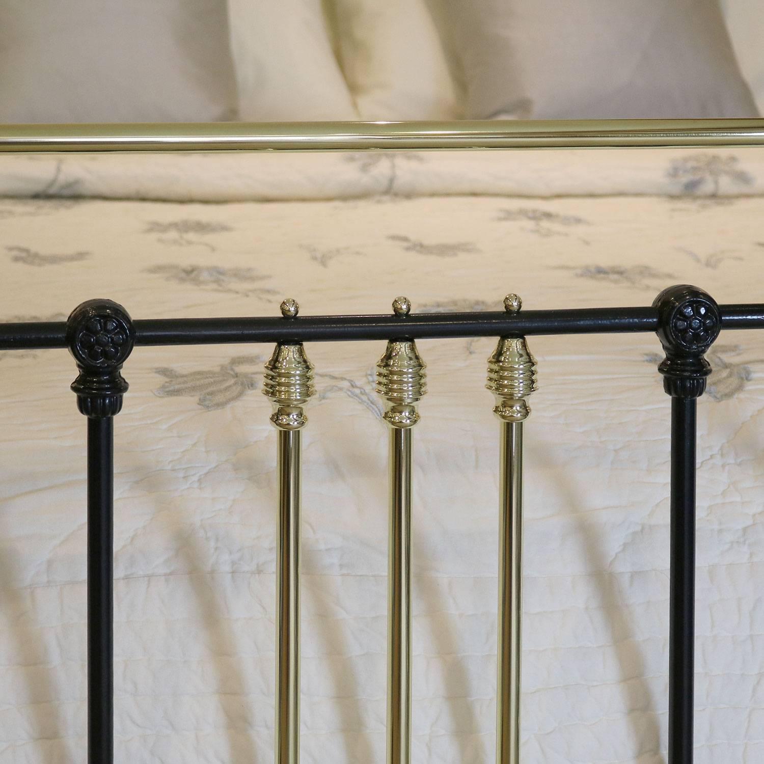 Brass and Iron Bed in Black MK115 3
