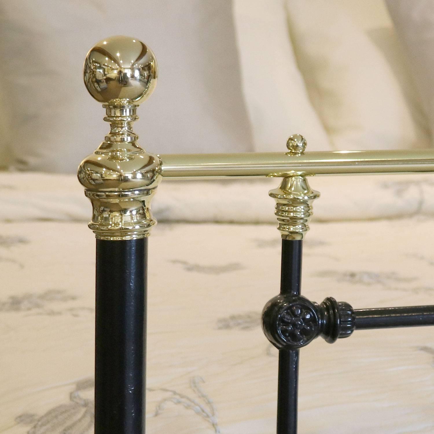 Brass and Iron Bed in Black MK115 1