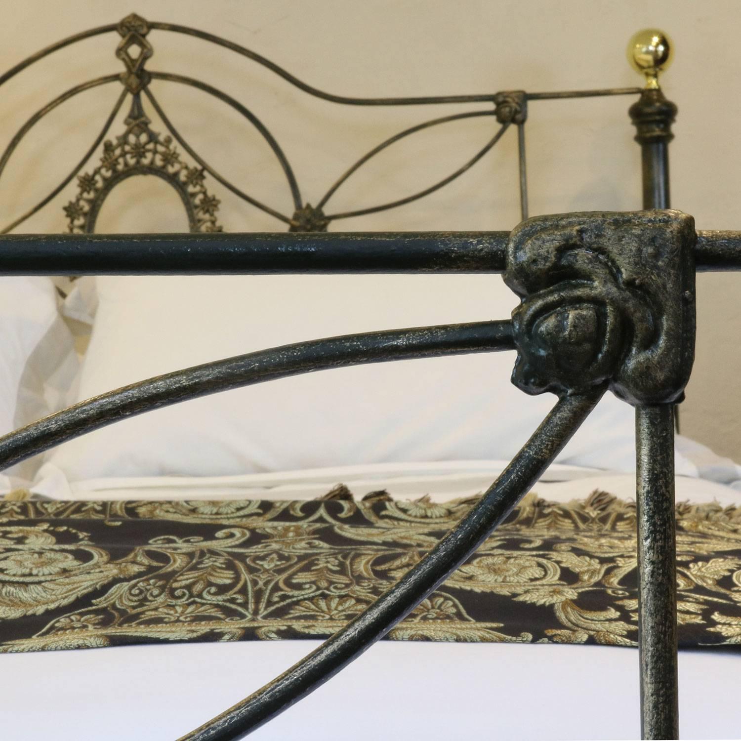 Cast Iron Bed finished in Green with Gold Highlighting MK118 1