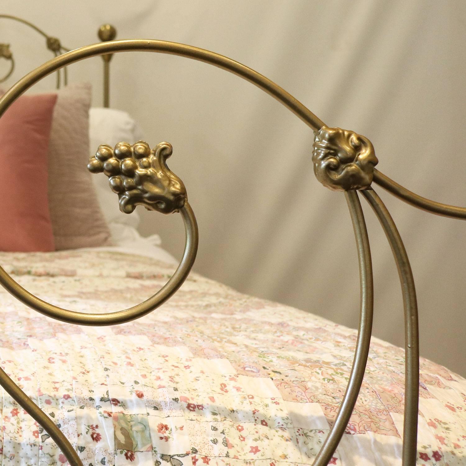 19th Century Single Gold Cast Iron Bed MS26