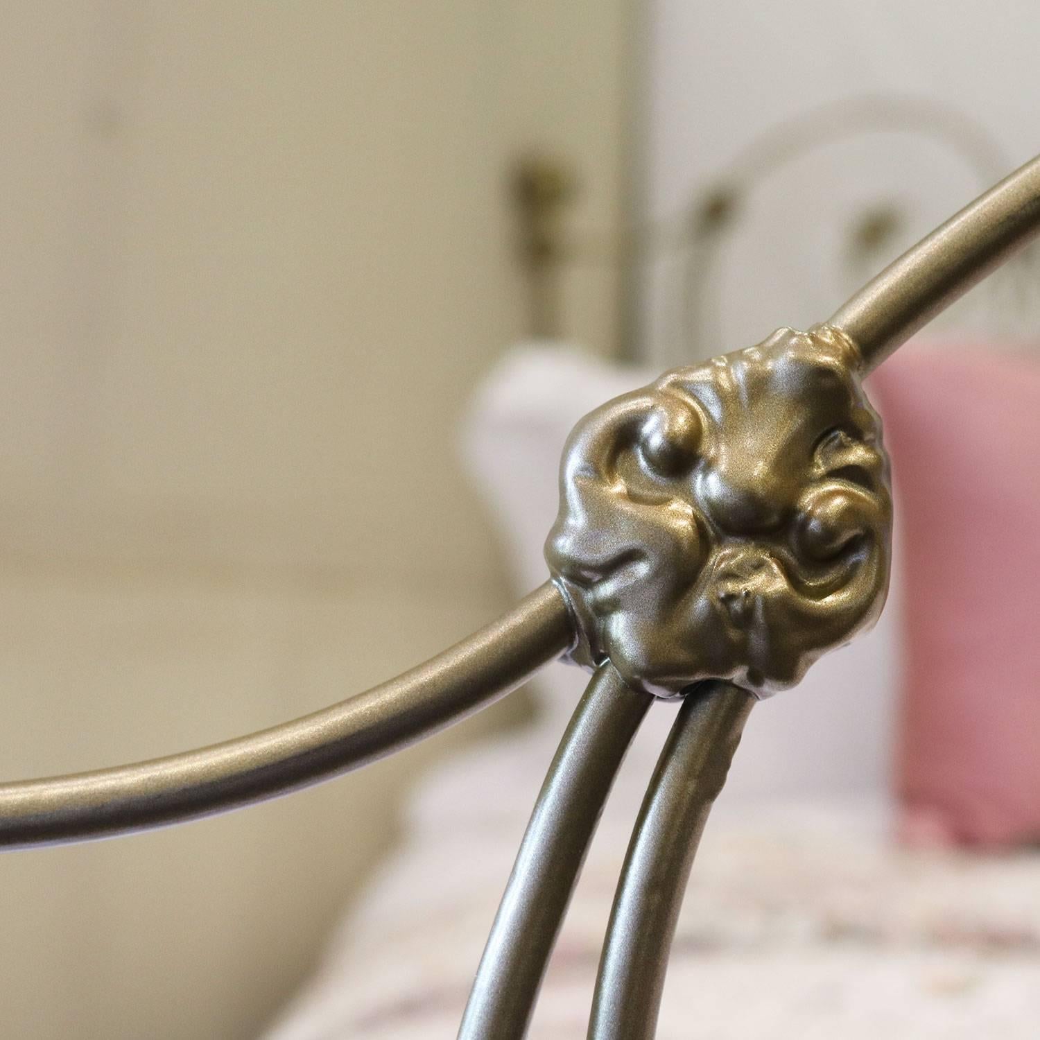 Brass Single Gold Cast Iron Bed MS26
