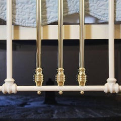 Brass and Iron Bed in Cream Mk127