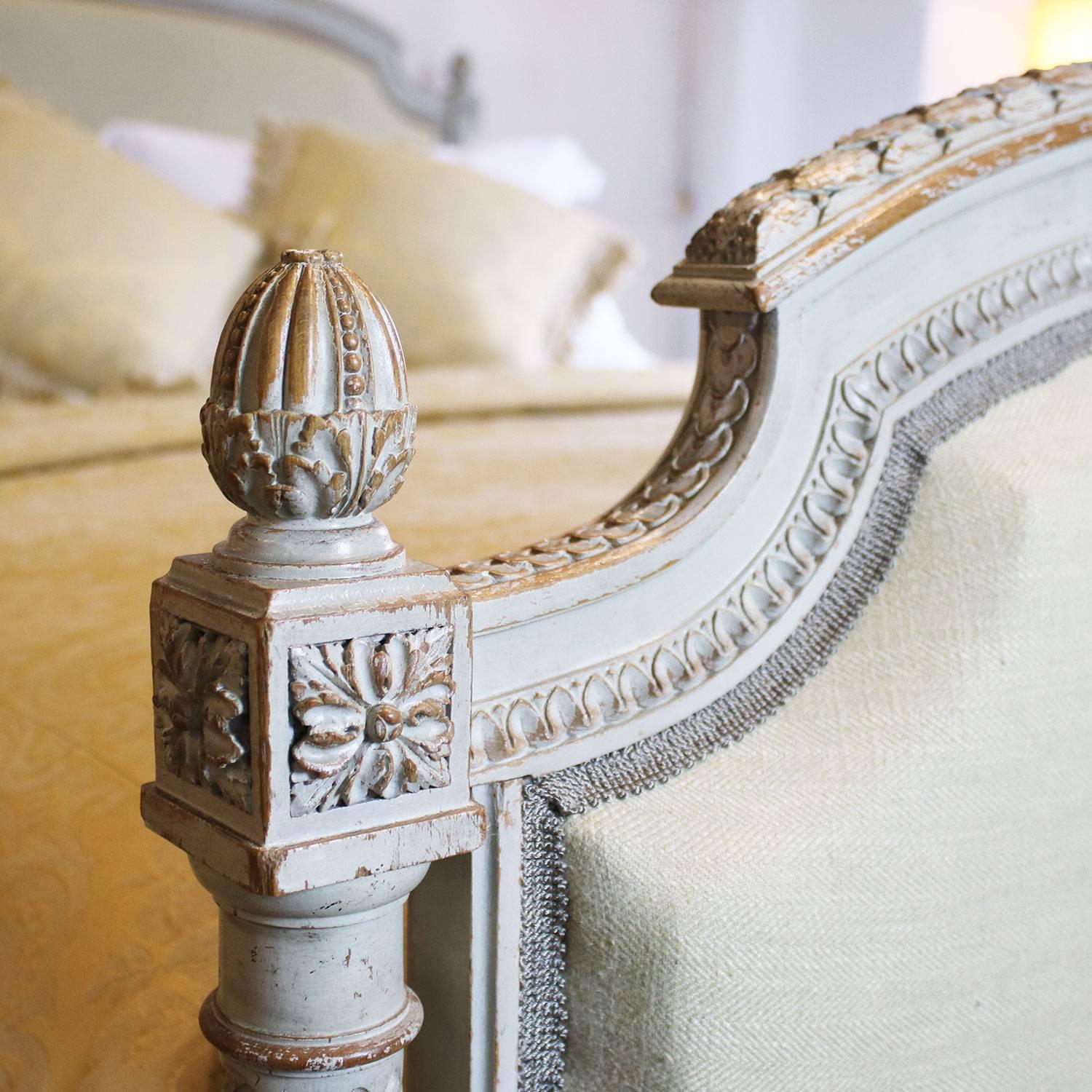 Upholstered Louis XVI Style Bed with Painted Frame, WK87 2