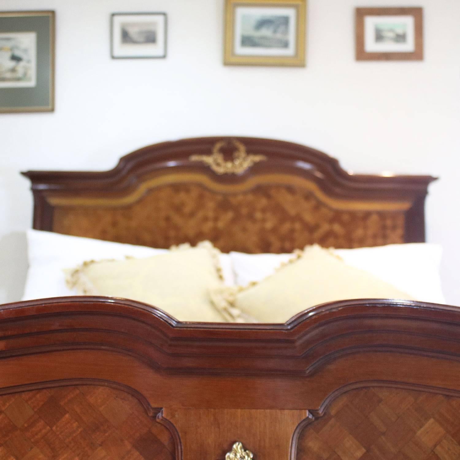 Parquetry Empire Style Bedstead in Mahogany, WK91 In Excellent Condition In Wrexham, GB