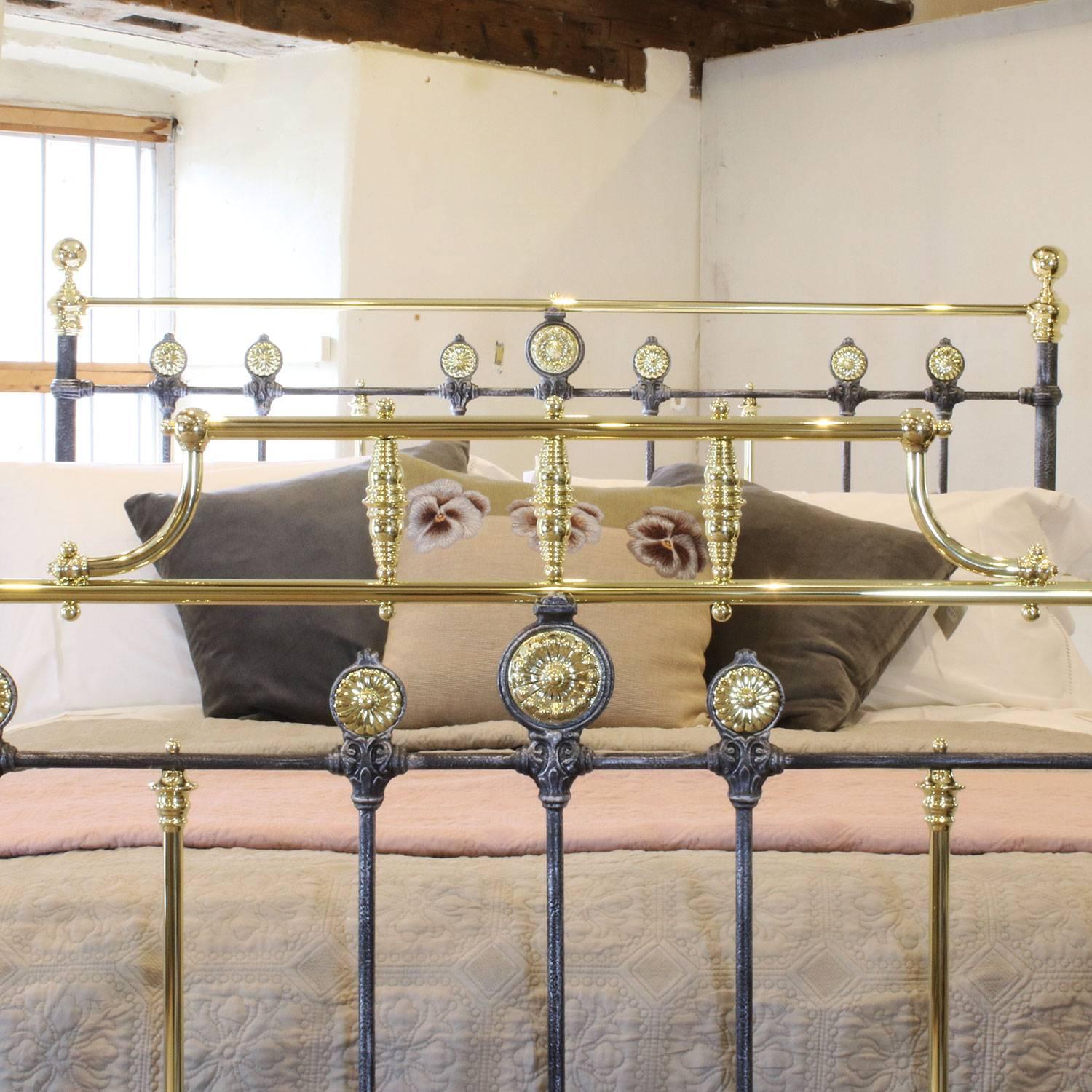 Cast Brass and Iron Decorative Bedstead in Charcoal, MK134