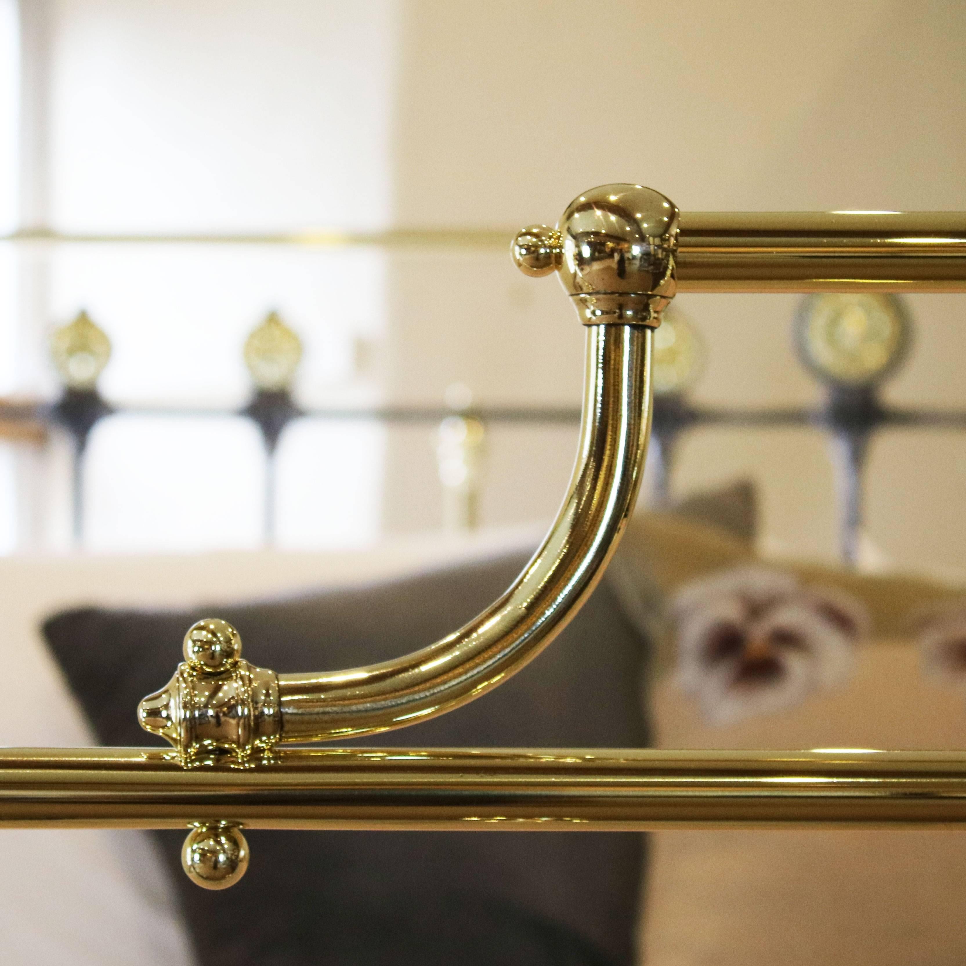 Brass and Iron Decorative Bedstead in Charcoal, MK134 In Excellent Condition In Wrexham, GB