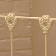 Cream Double Brass and Iron Bed, MD35