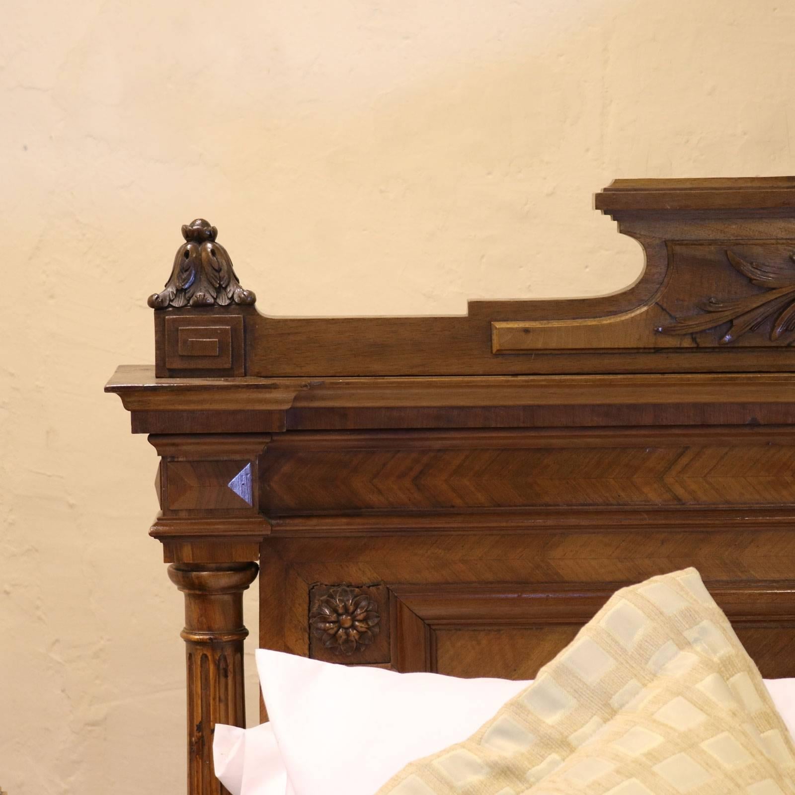 Renaissance Revival 19th Century Walnut Bed