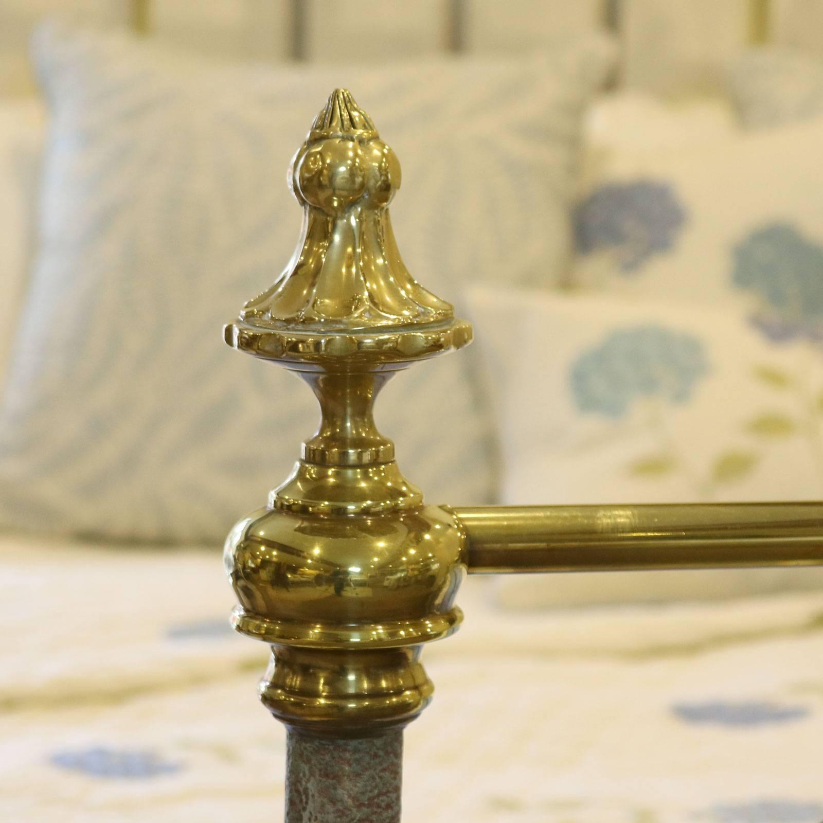 Blue Verdigris Decorative Brass and Iron Bed In Excellent Condition In Wrexham, GB