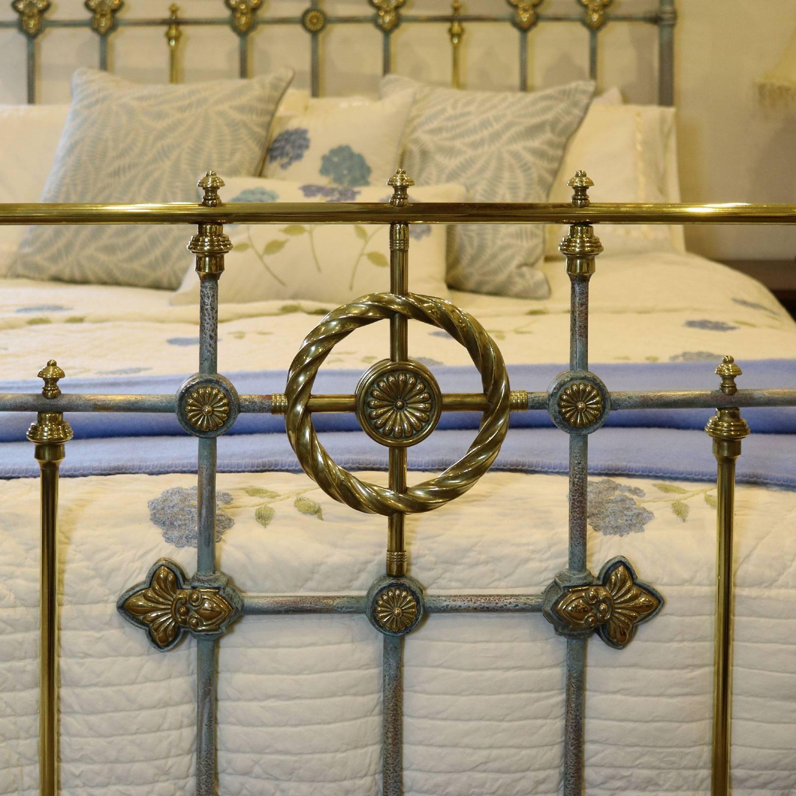 Blue Verdigris Decorative Brass and Iron Bed 1