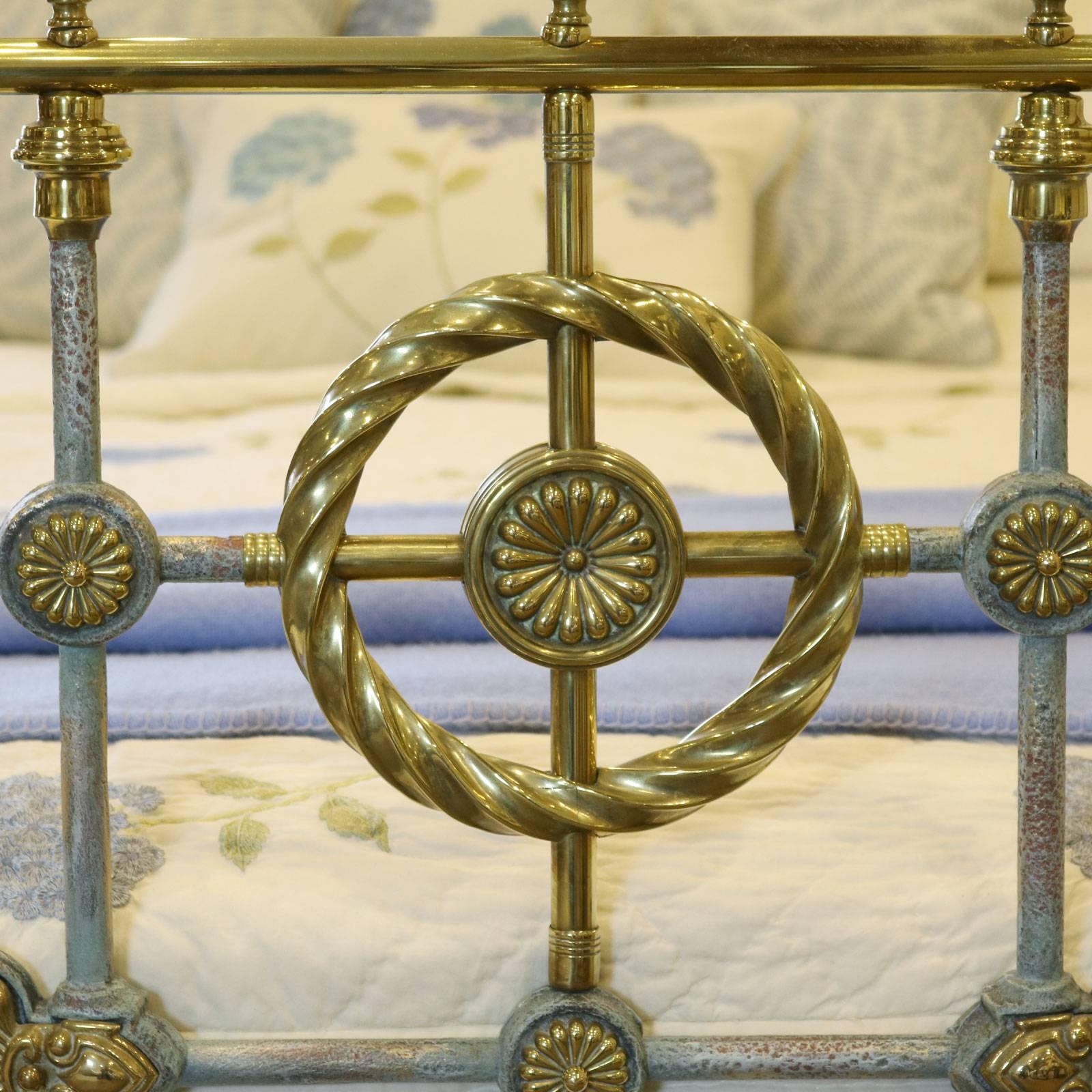Blue Verdigris Decorative Brass and Iron Bed 2