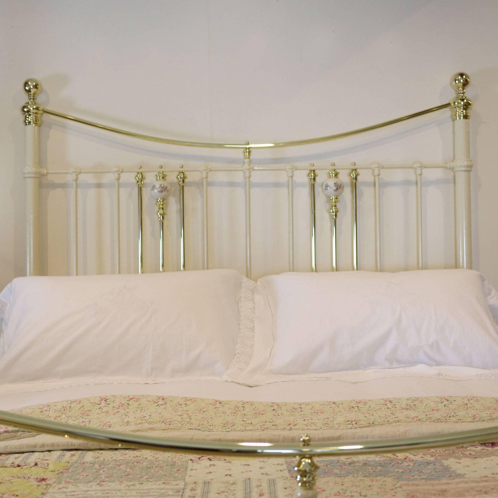 Victorian Brass and Iron Bed with China Porcelain - MK67