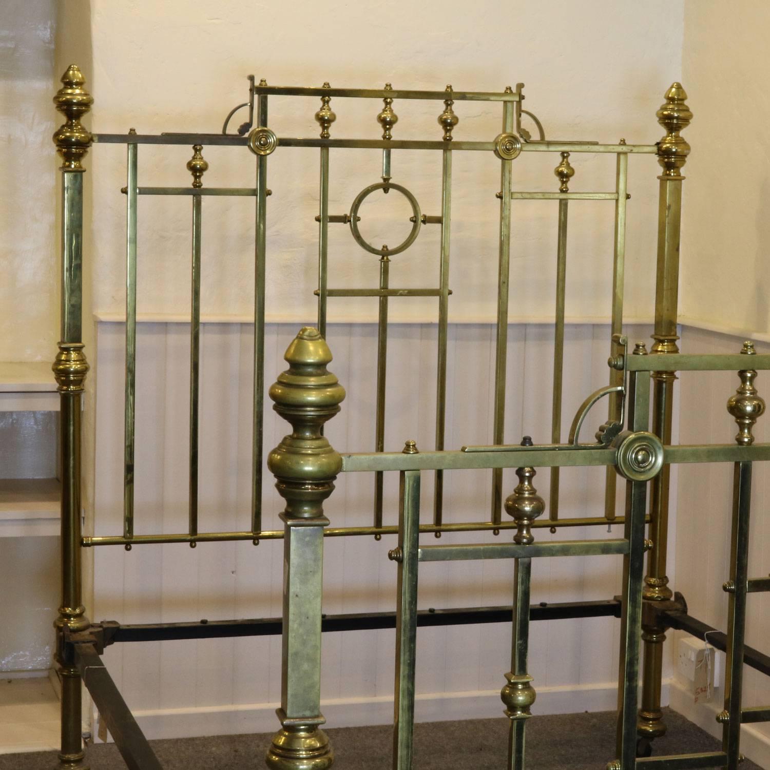 Edwardian all brass bed. The bed accepts a British double (4ft 6in wide). The price is for the bed frame alone.

The price is for the bed frame alone. The base, mattress, bedding and linen are extra. 

The dimensions of this bed are: Absolute width:
