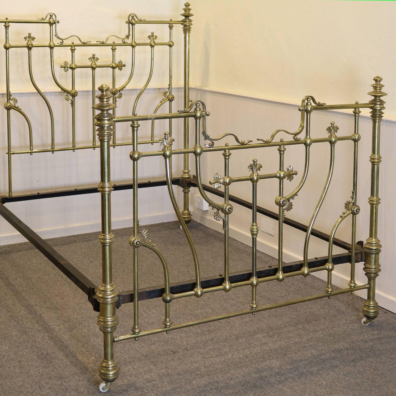 English Unusual Brass Victorian Bedstead