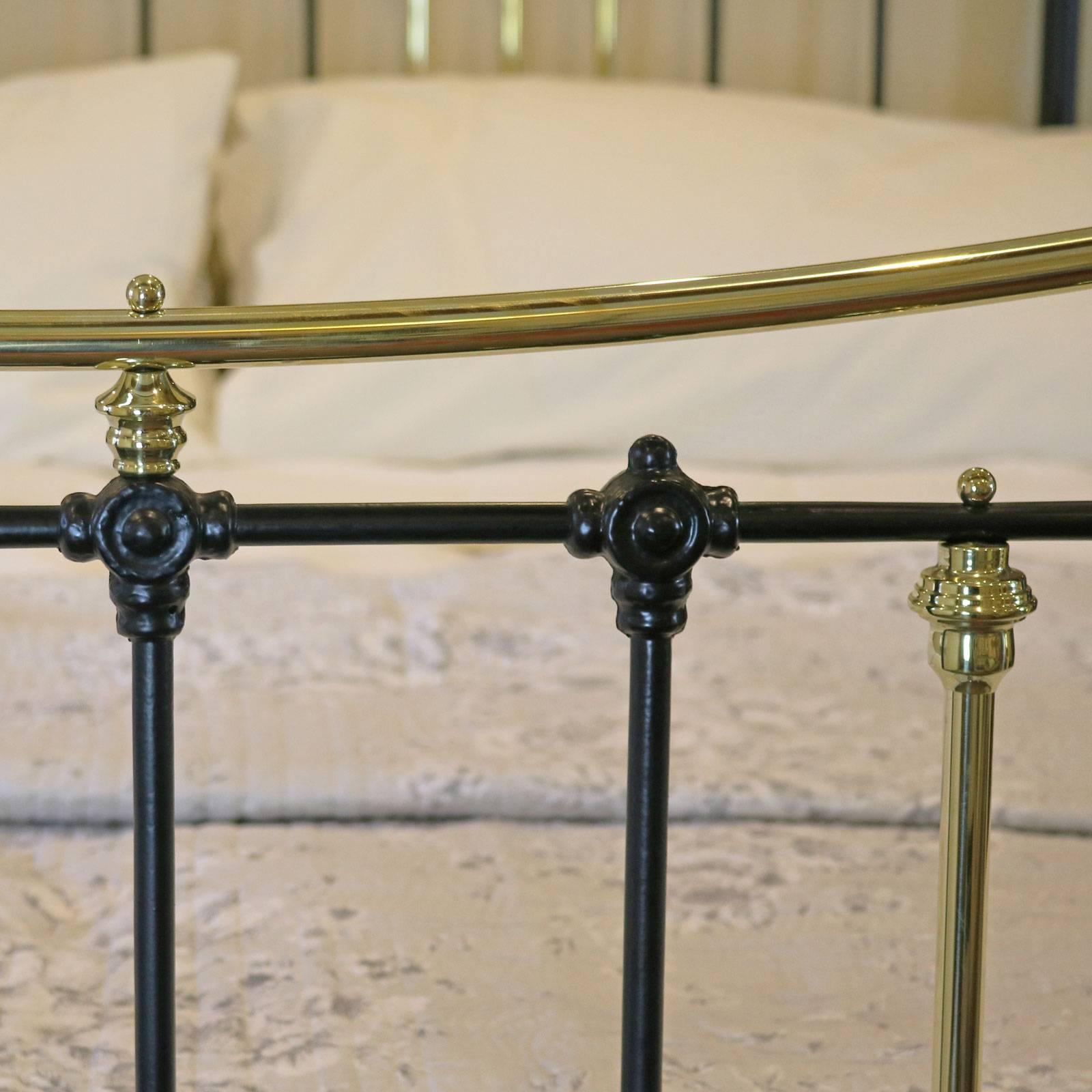 Late 19th Century Brass and Iron Extra Wide Bed MSK24
