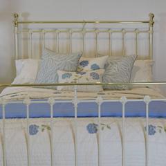 Victorian Cream Brass and Iron Bed  - MK64
