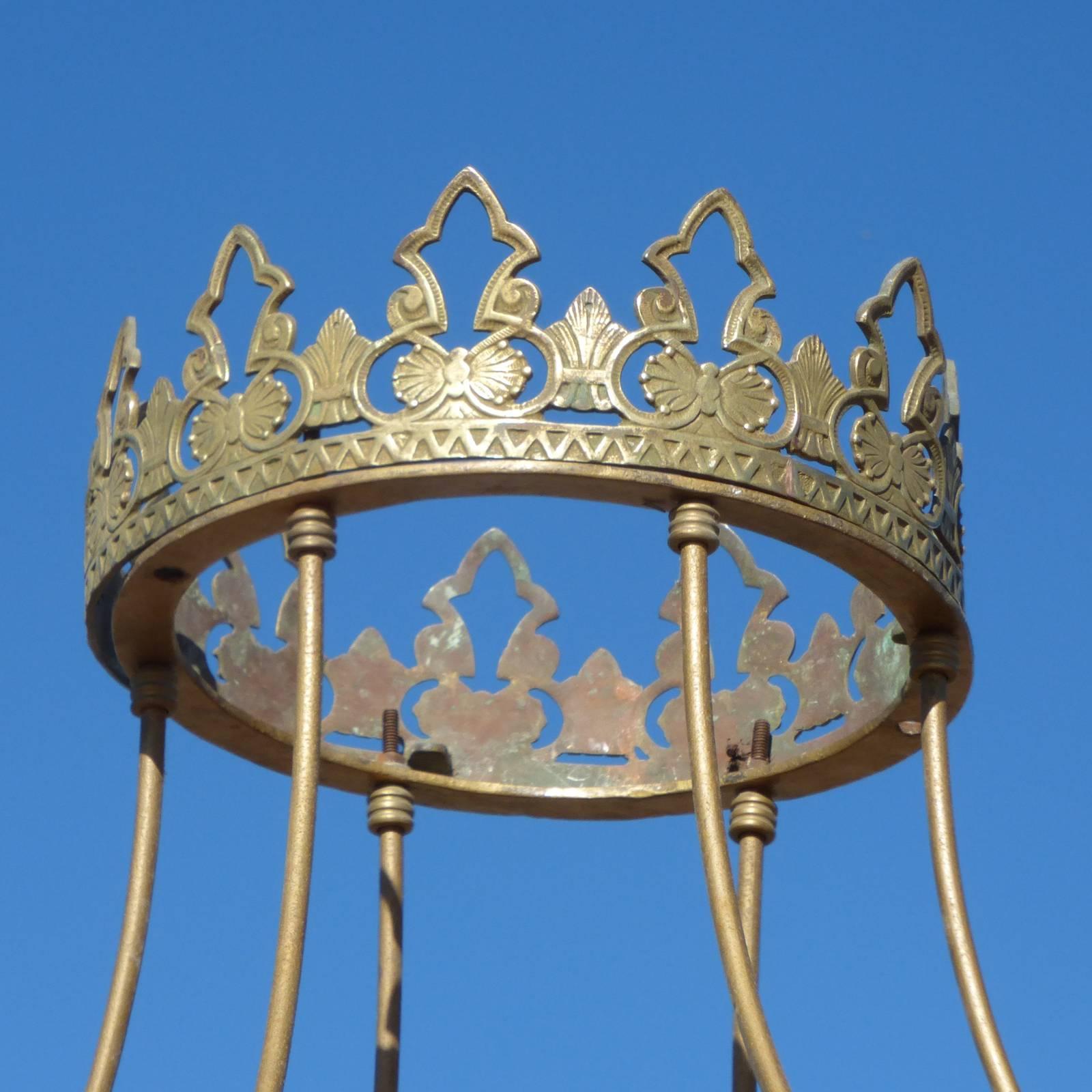 19th Century All Brass Crown and Canopy Four-Poster Bed