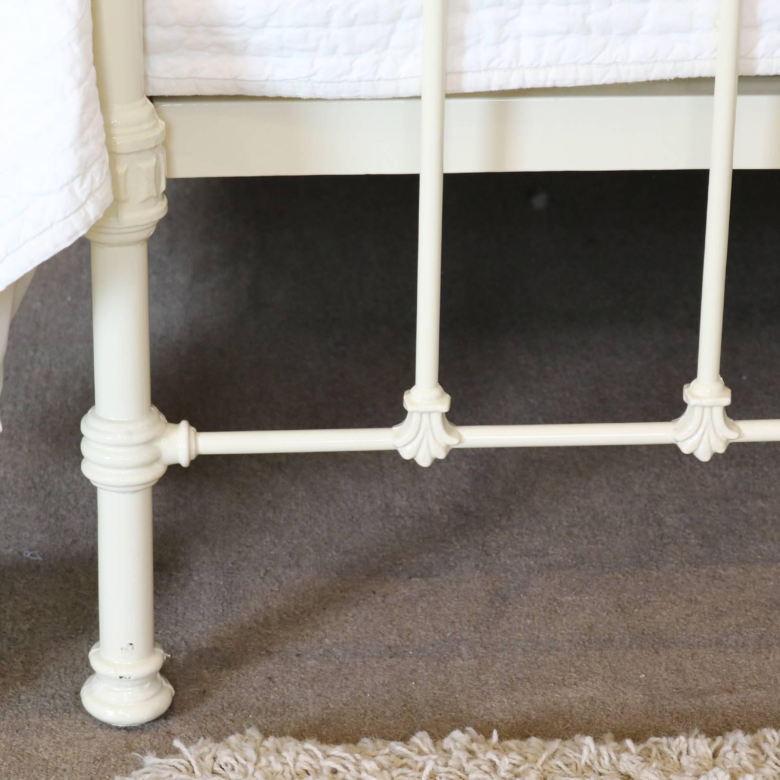 Wide Brass and Iron Bedstead in Cream 1