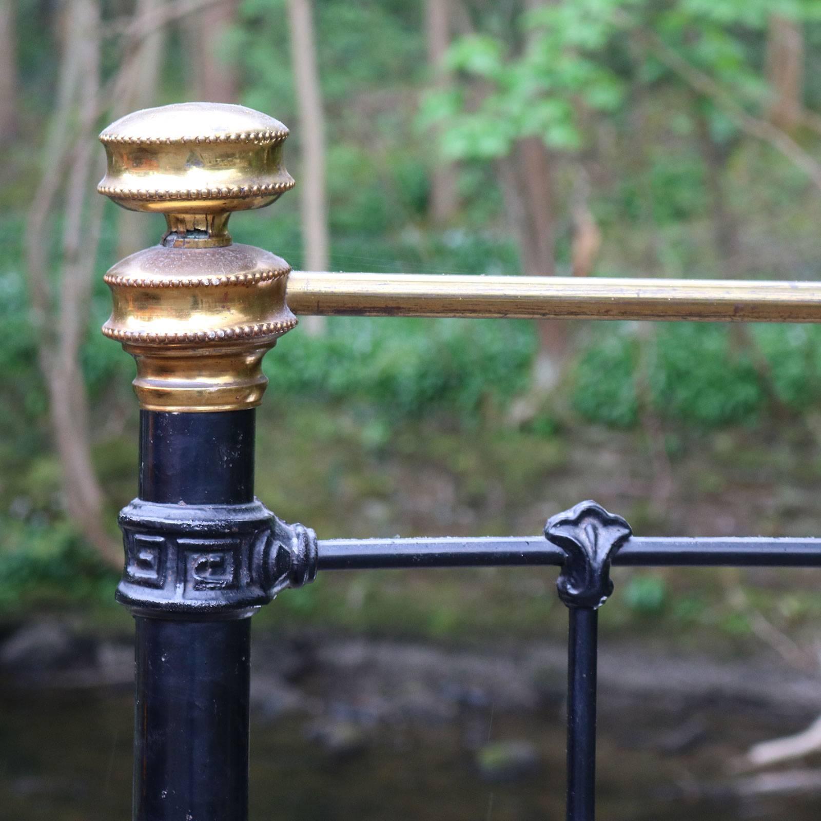 Brass and Iron Victorian Bed in Black 1