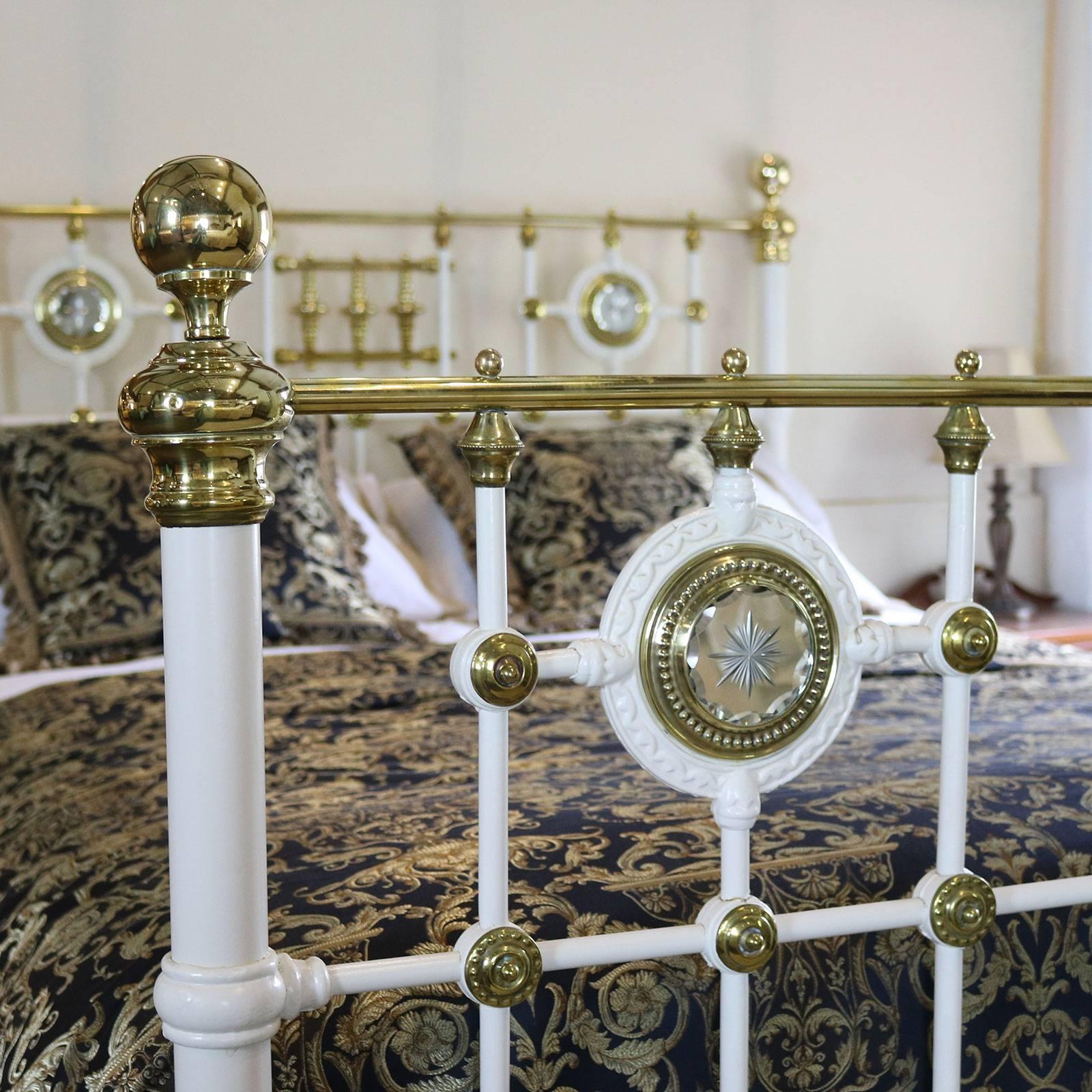Victorian Wide Decorative Brass and Iron Bed