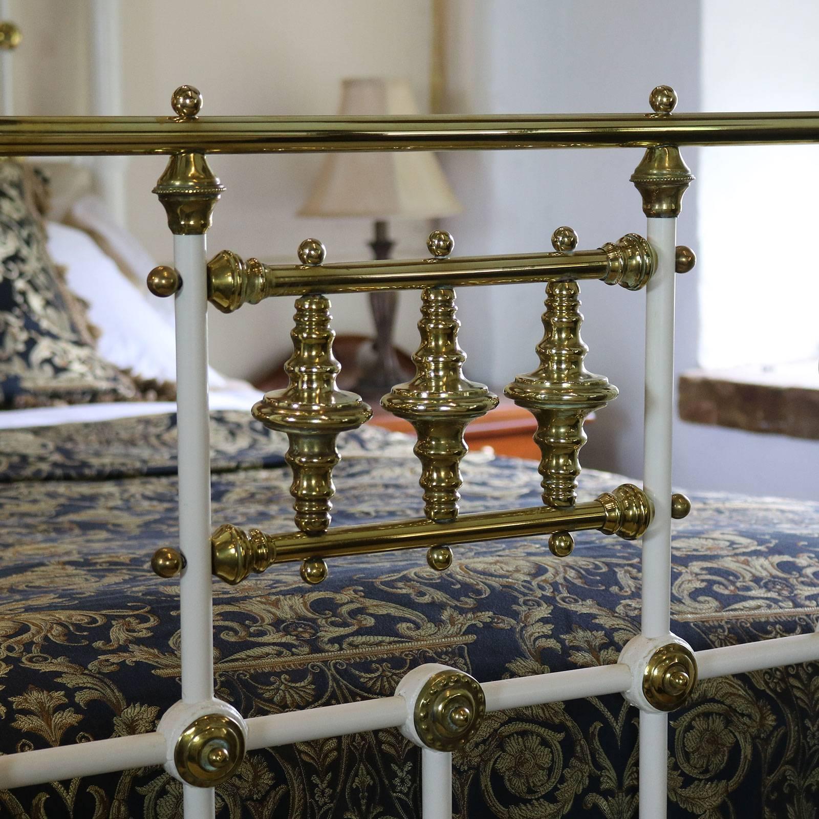 19th Century Wide Decorative Brass and Iron Bed