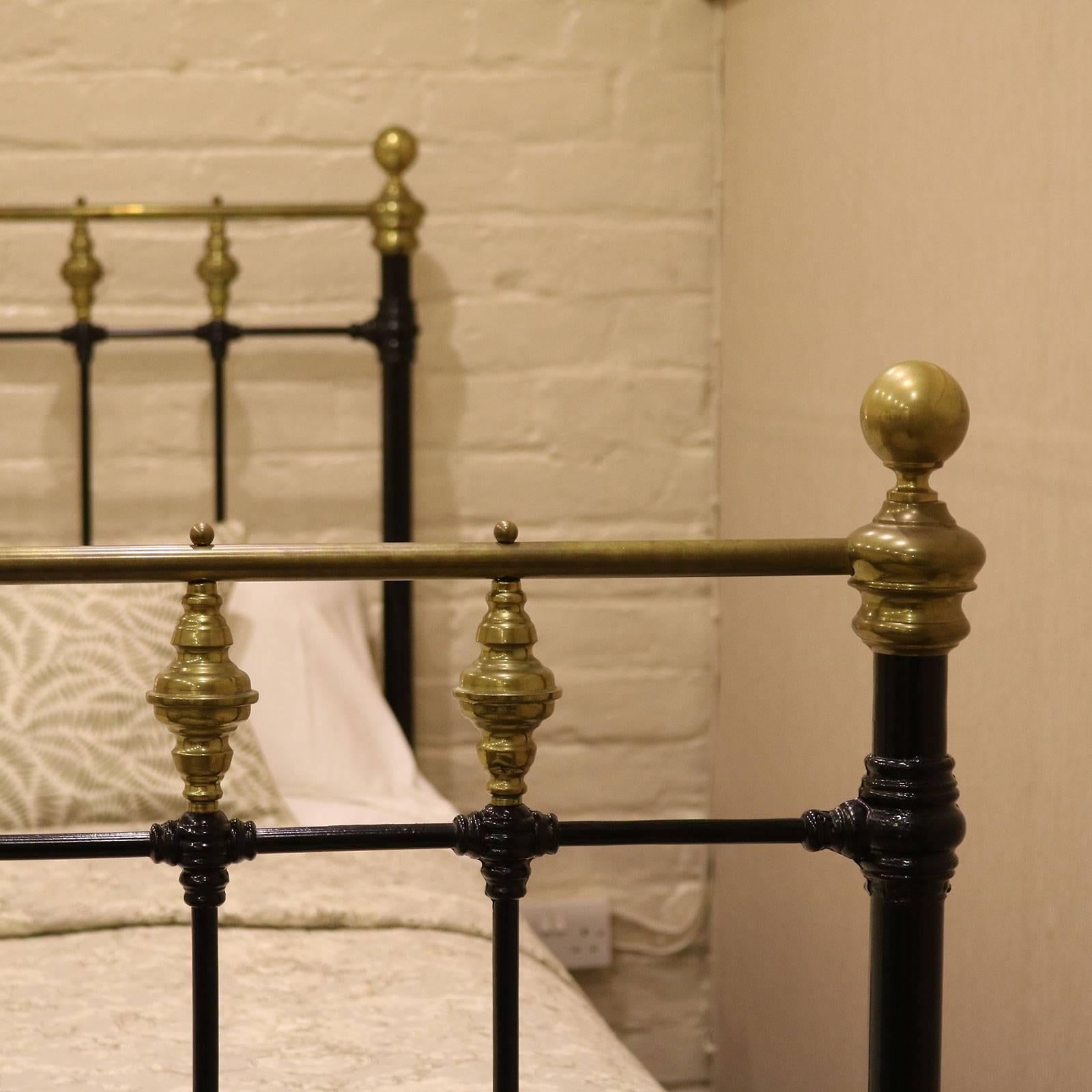 19th Century Double Brass and Iron Bed