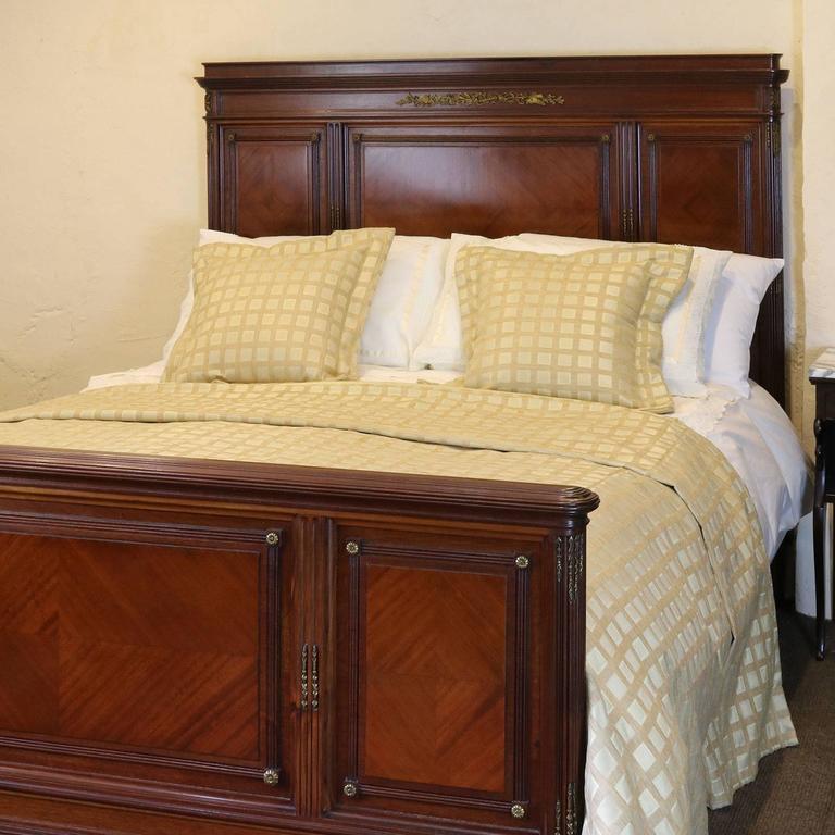 Elegant Wide Mahogany Bed at 1stdibs