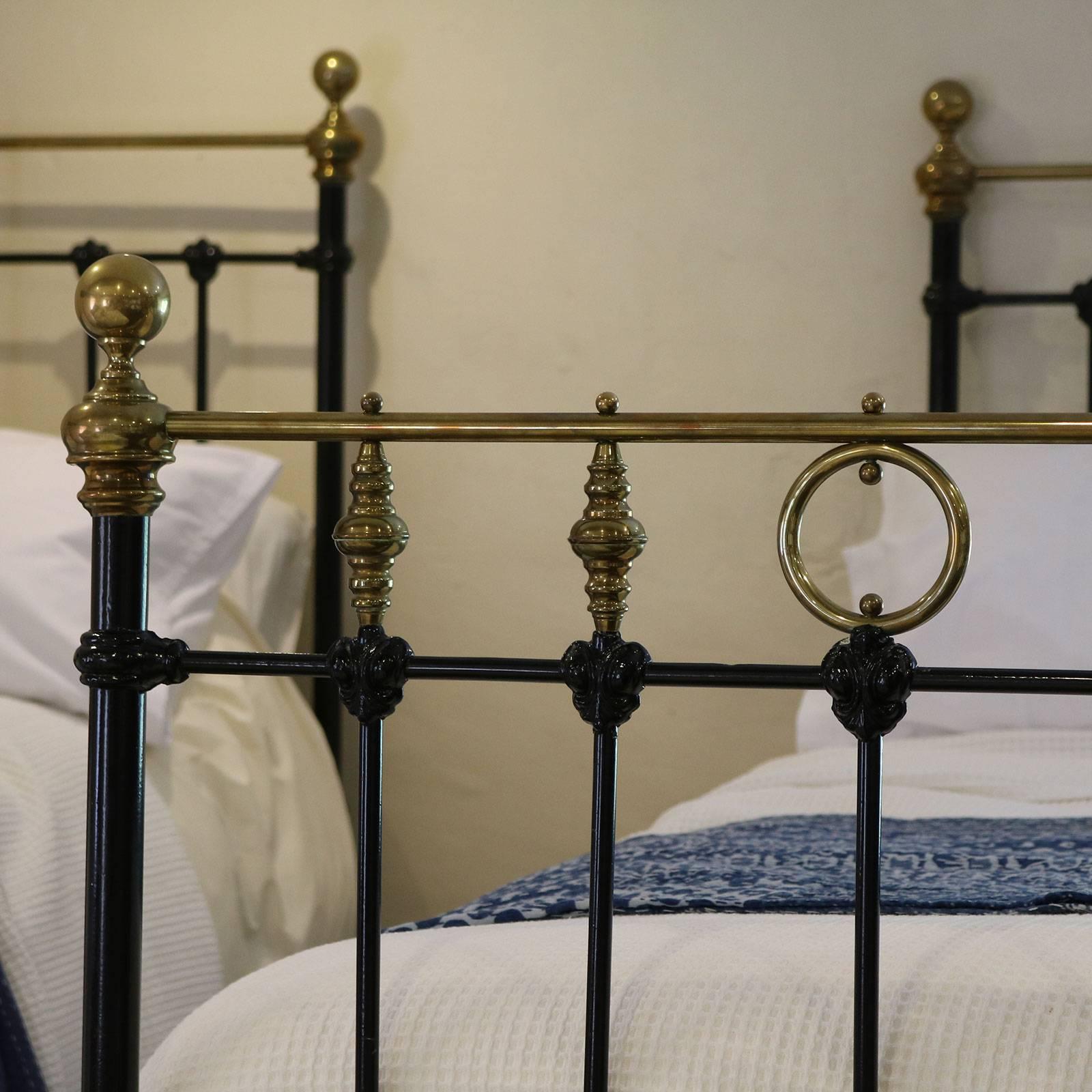 Victorian Matching Pair of Twin Brass and Iron Beds