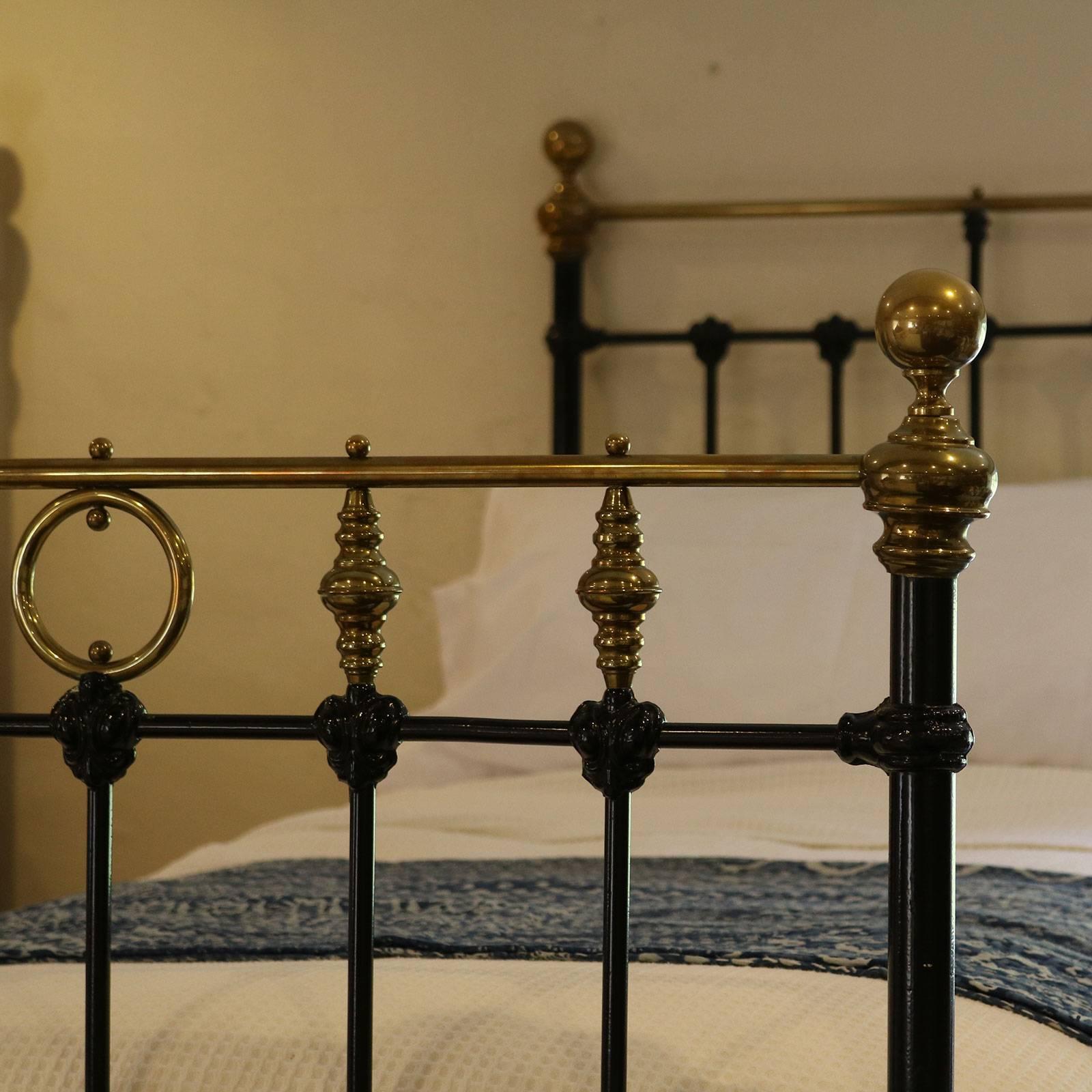English Matching Pair of Twin Brass and Iron Beds
