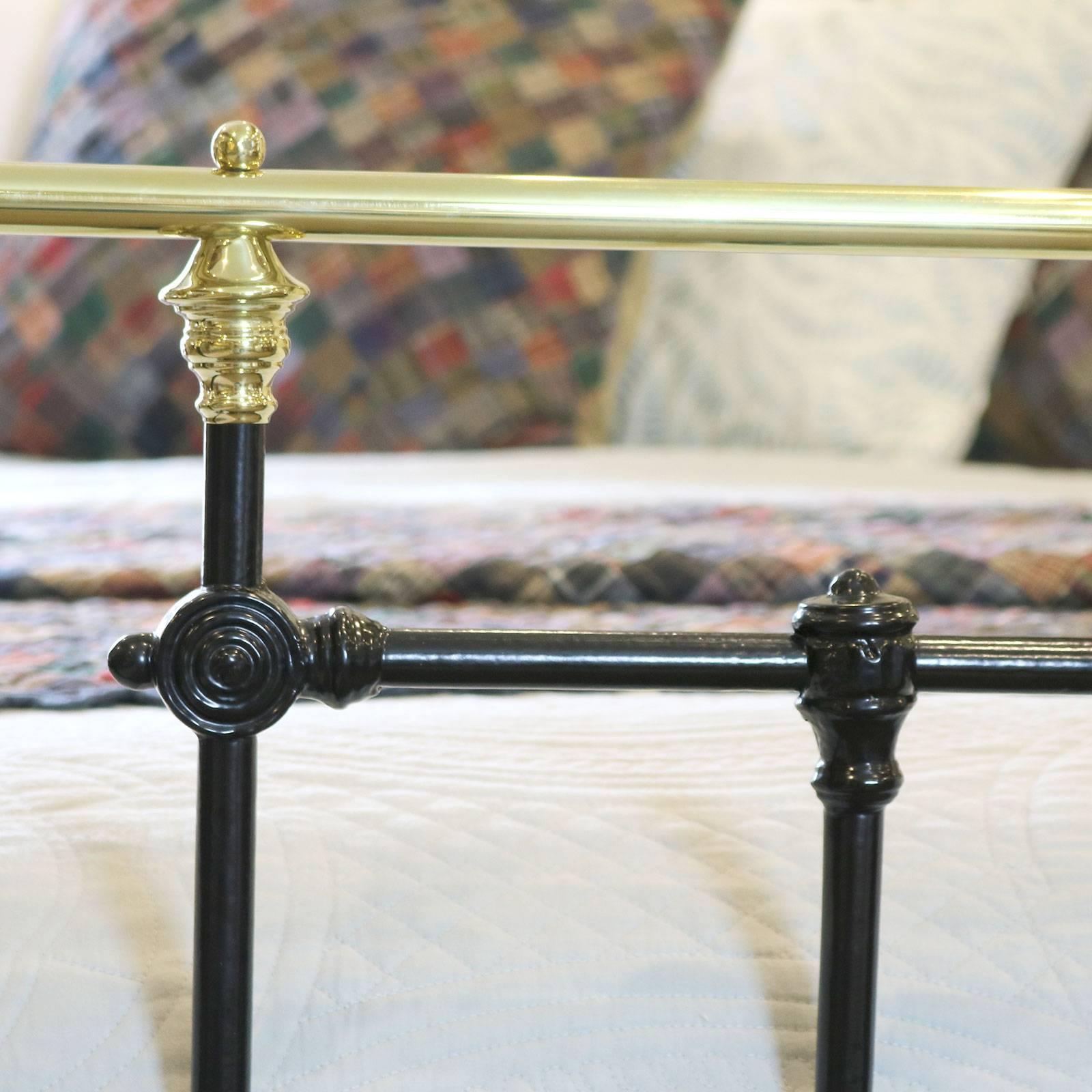 Late 19th Century Wide Classical Victorian Iron Bed