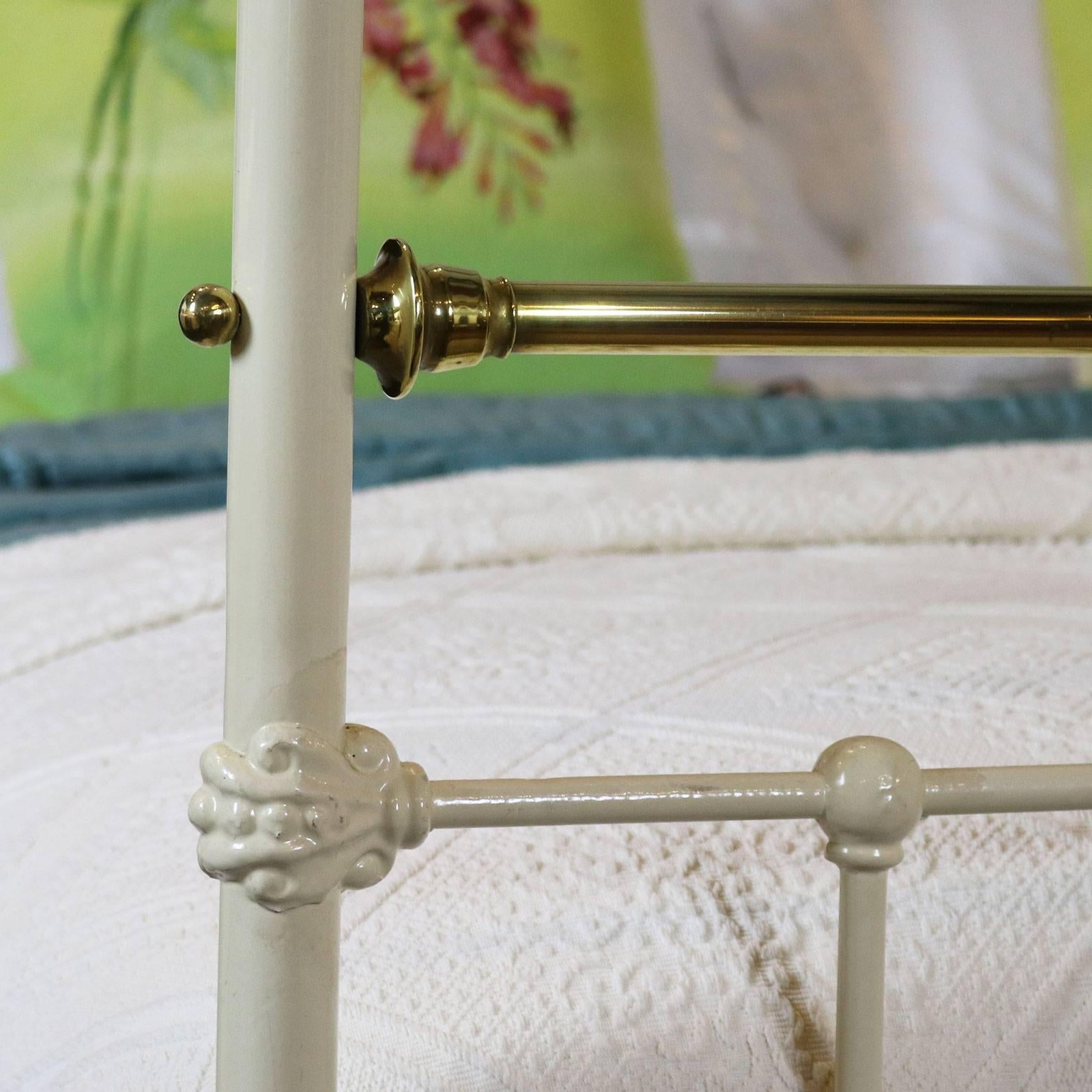 Victorian Cream Metal Four Poster Bed