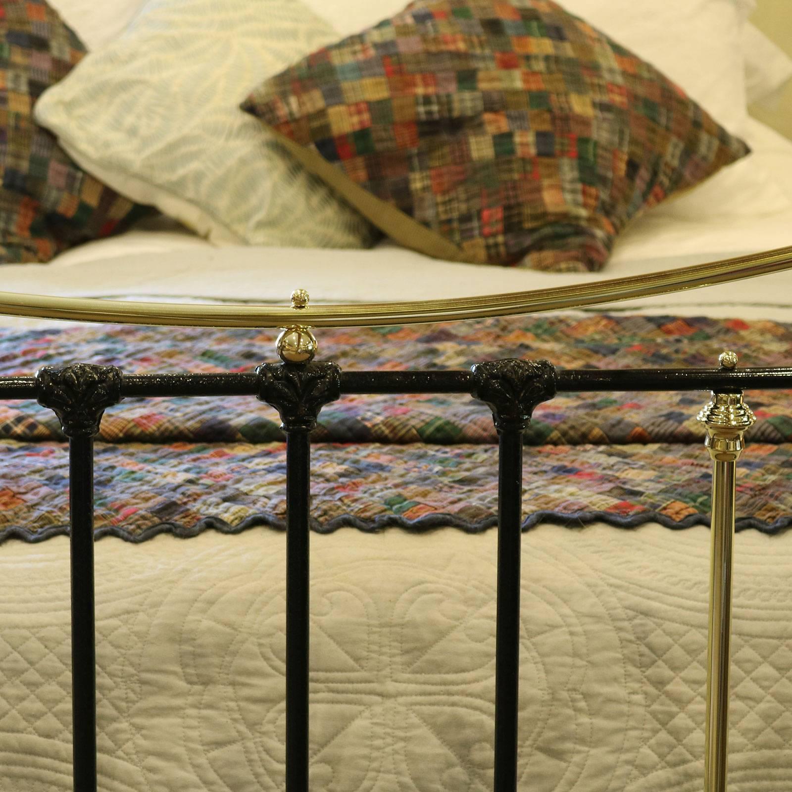 British Brass and Iron Bed in Black