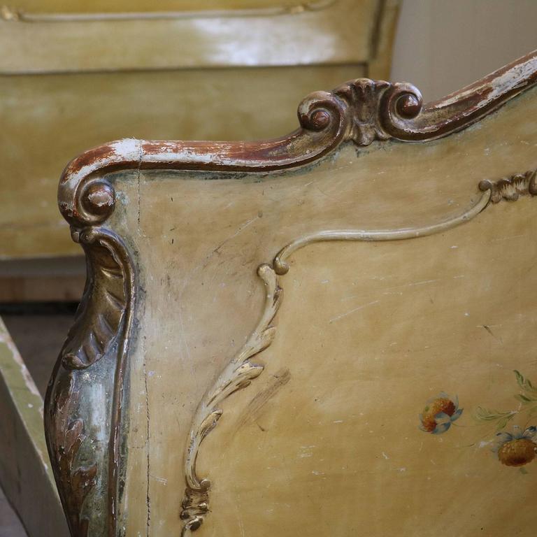 Single Italian Rococo Painted Bed For Sale at 1stdibs