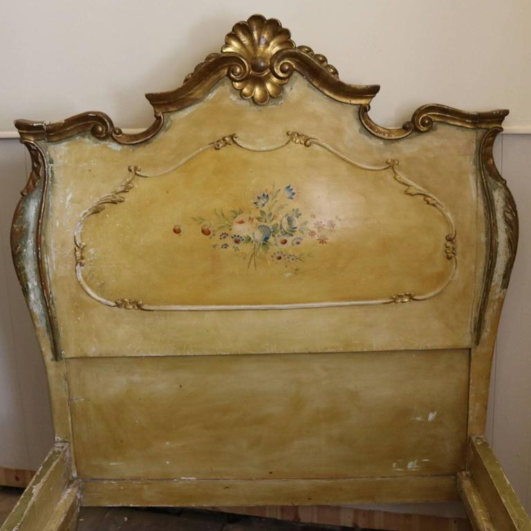 Single Italian Rococo Painted Bed For Sale at 1stdibs