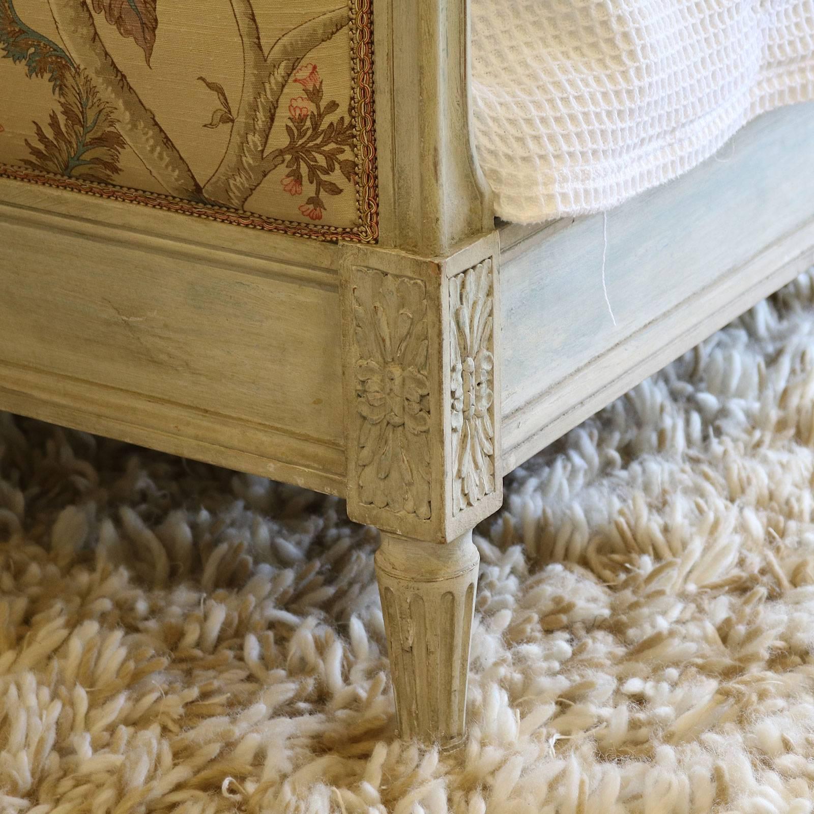 Louis XVI Matching Pair of Twin French Upholstered Beds, WP9