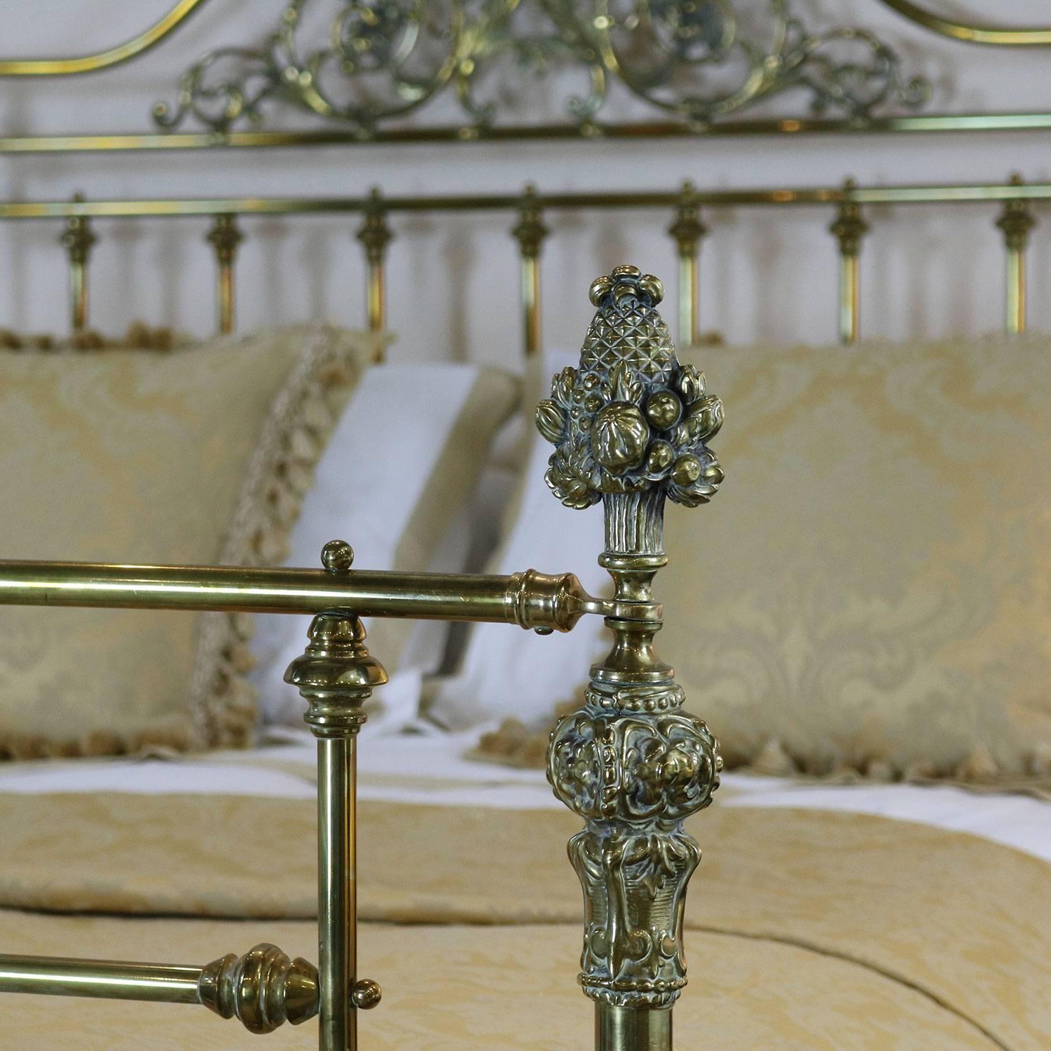 Victorian Brass Bedstead with Decorative Fittings