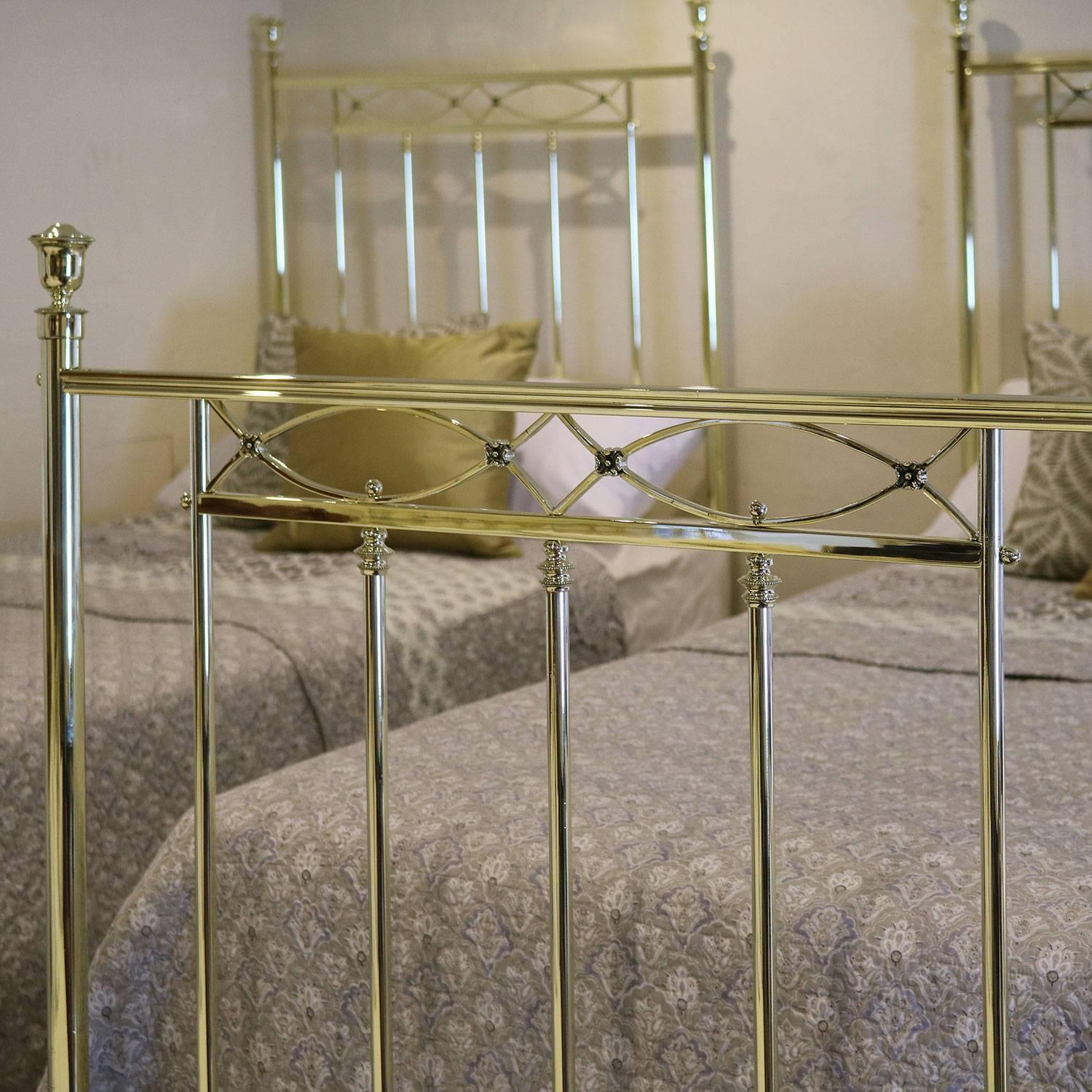 English Matching Pair of Twin Brass Beds MPS20