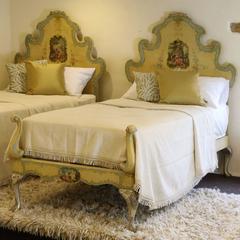 Matching Pair of Twin Painted Rococo Beds WP10