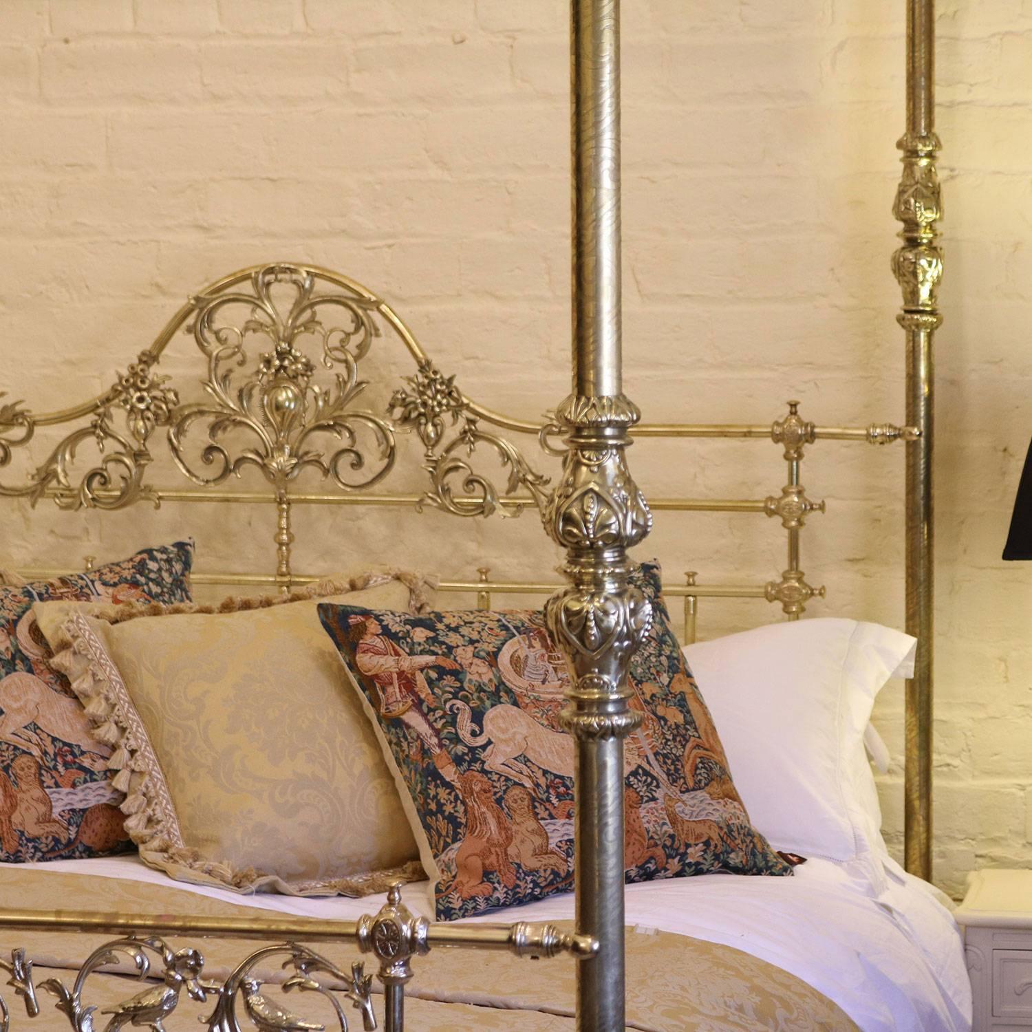 brass four poster bed
