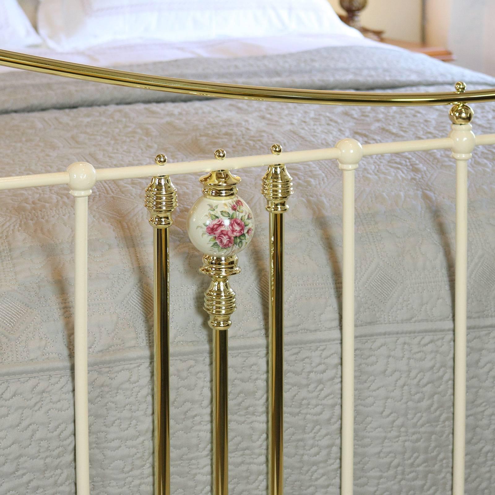 Cast Cream Bed with China Porcelain Decoration, MK106