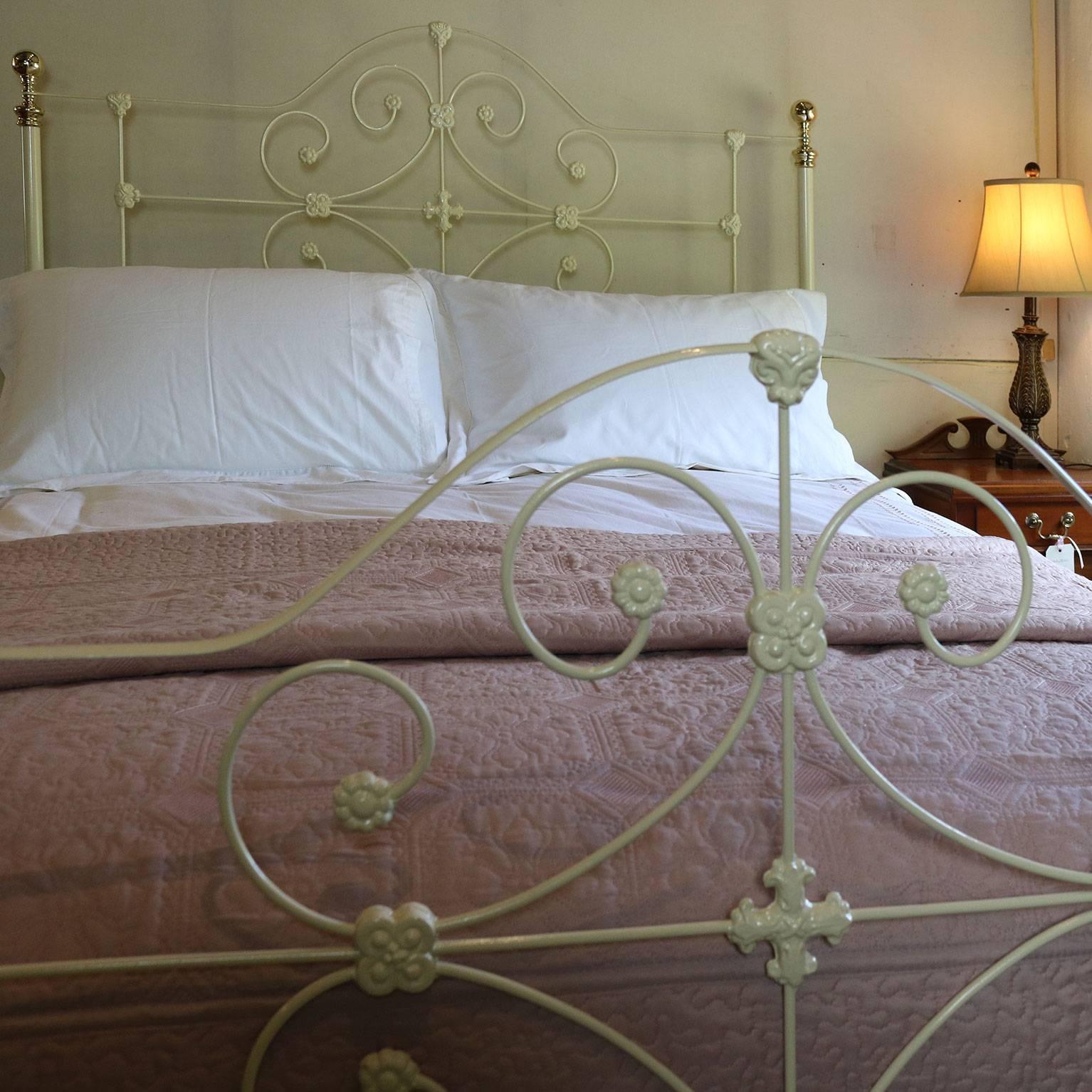 Steel Cast Iron and Brass Bed MK111