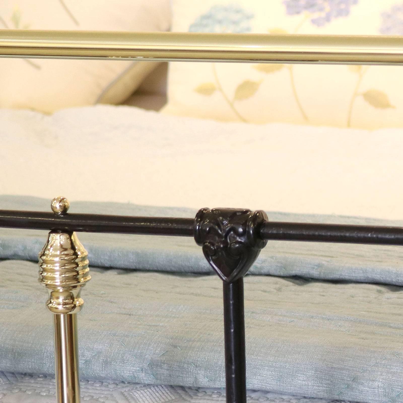 English Brass and Iron Bed in Black, MK113
