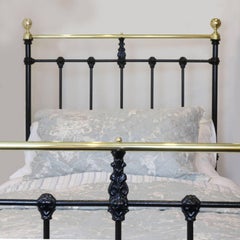 Single Brass and Iron Bed in Black MS25