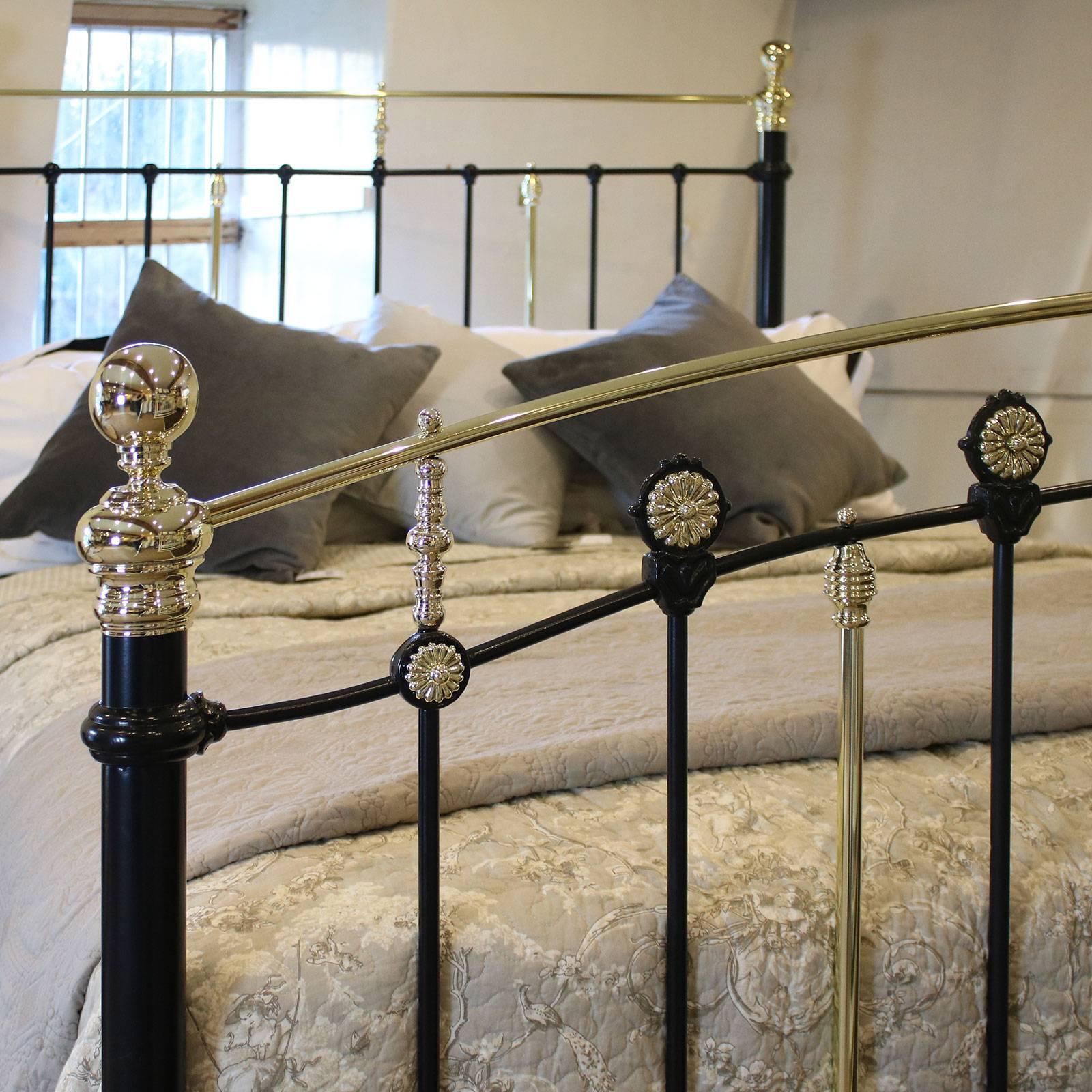 Victorian Decorative Black Brass and Iron Bed, MK130