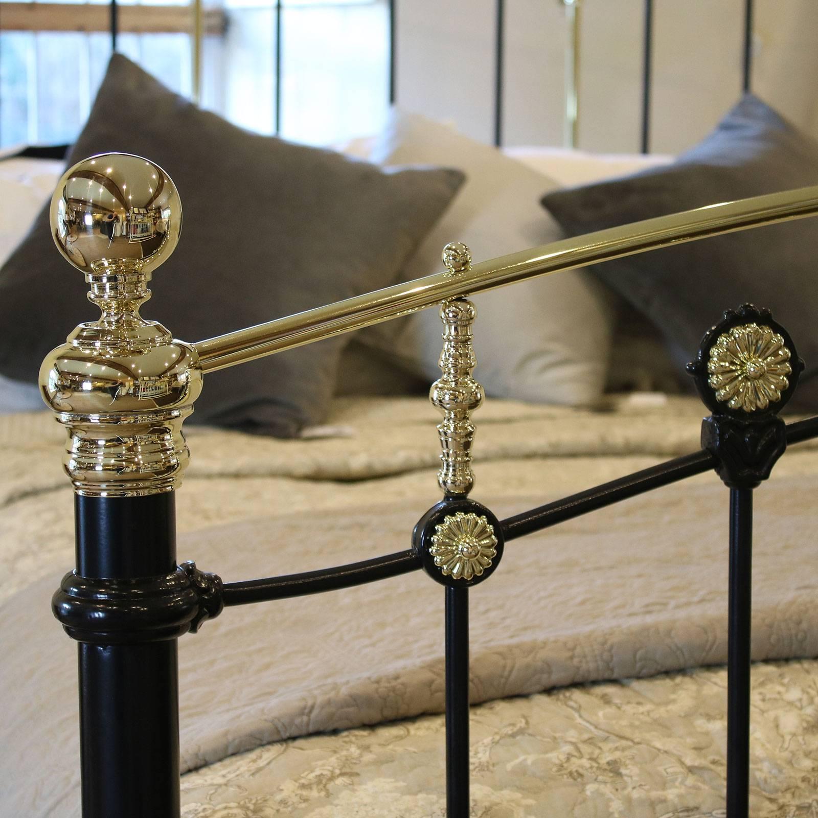 British Decorative Black Brass and Iron Bed, MK130